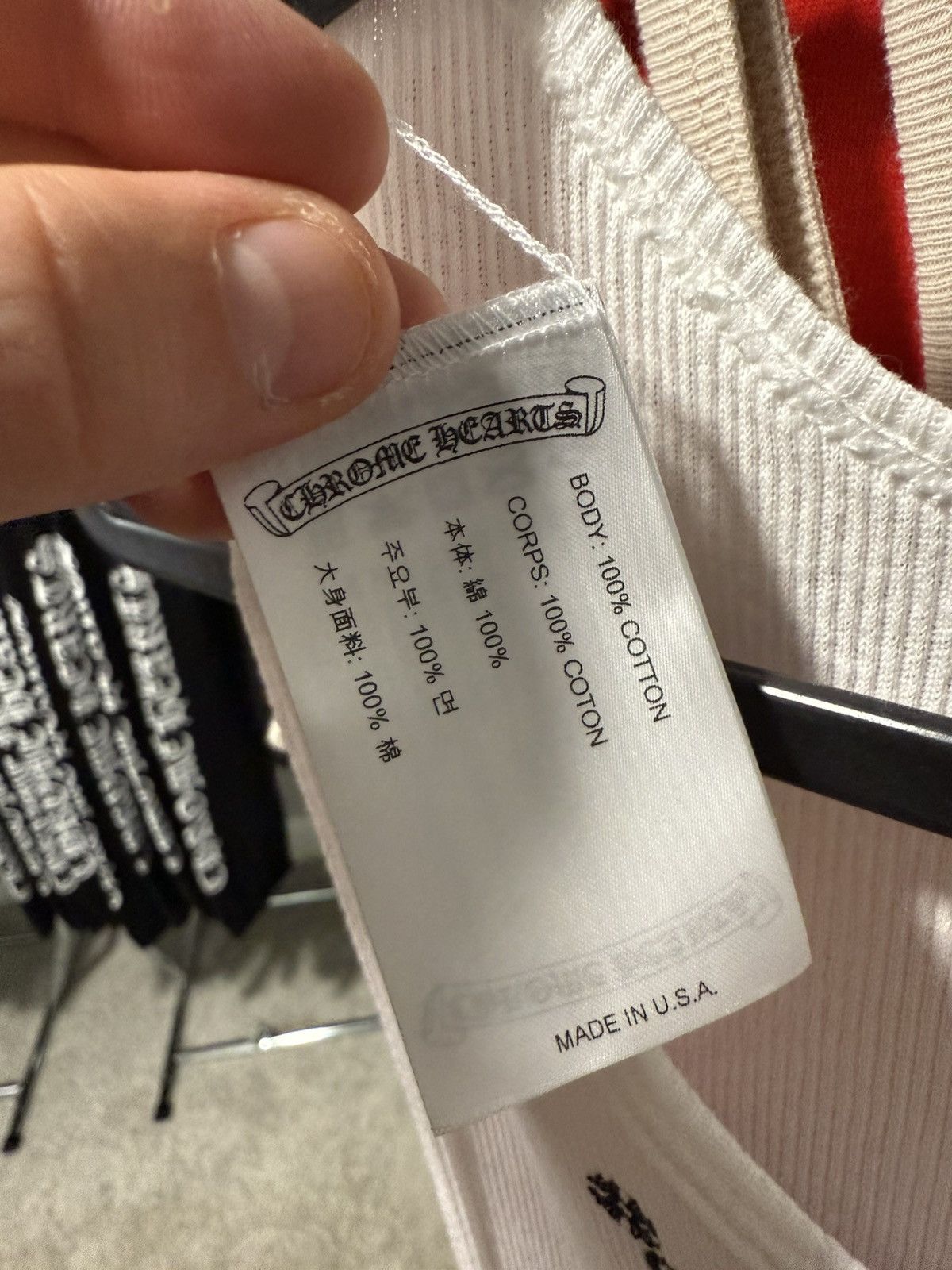 Chrome Hearts White Scroll Logo Ribbed Tank Top