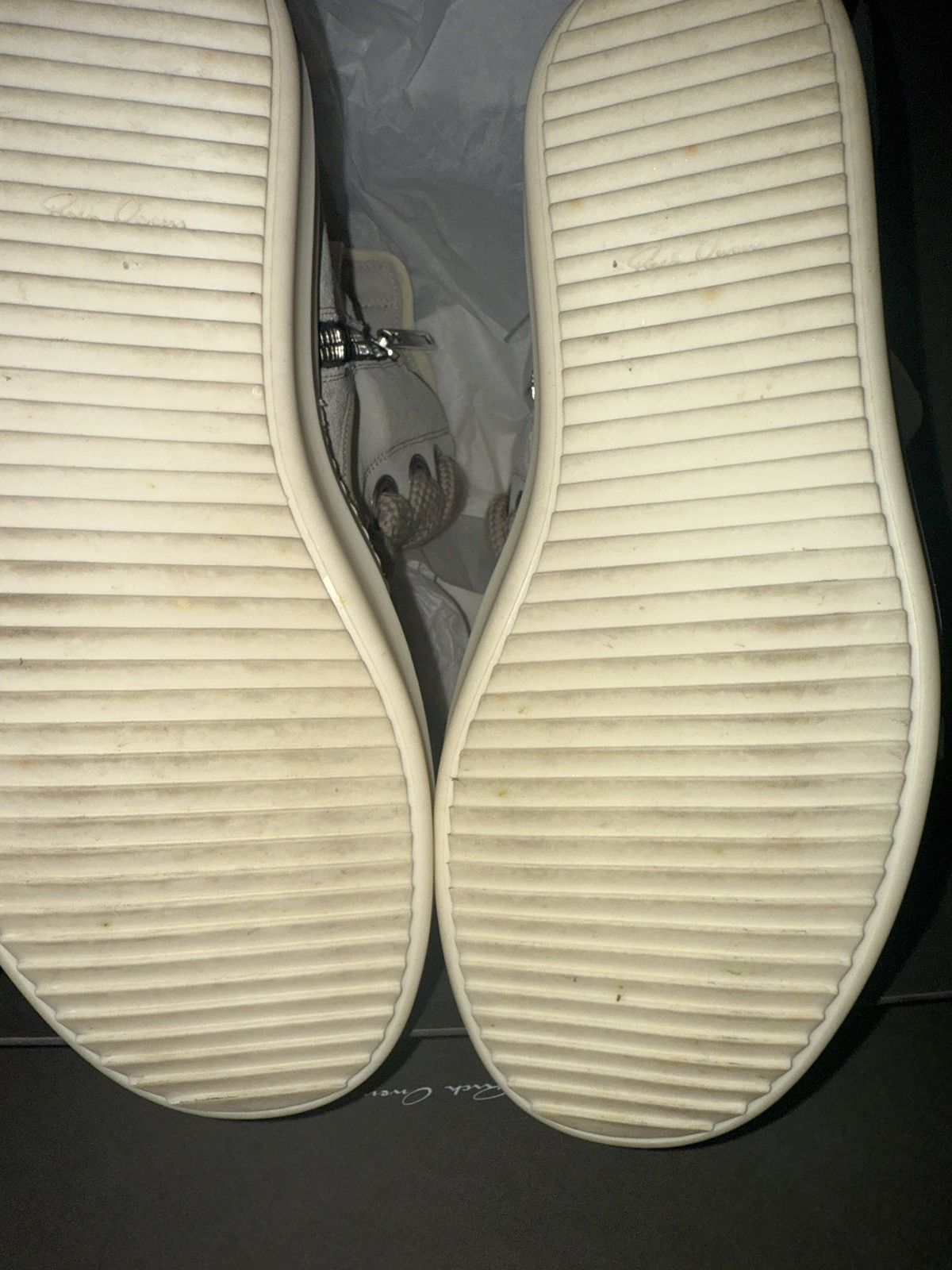 Rick Owens Gray and off-white Hollywood JumboLace Geobasket Size US 9.5 / IT 39.5 - 3 Thumbnail