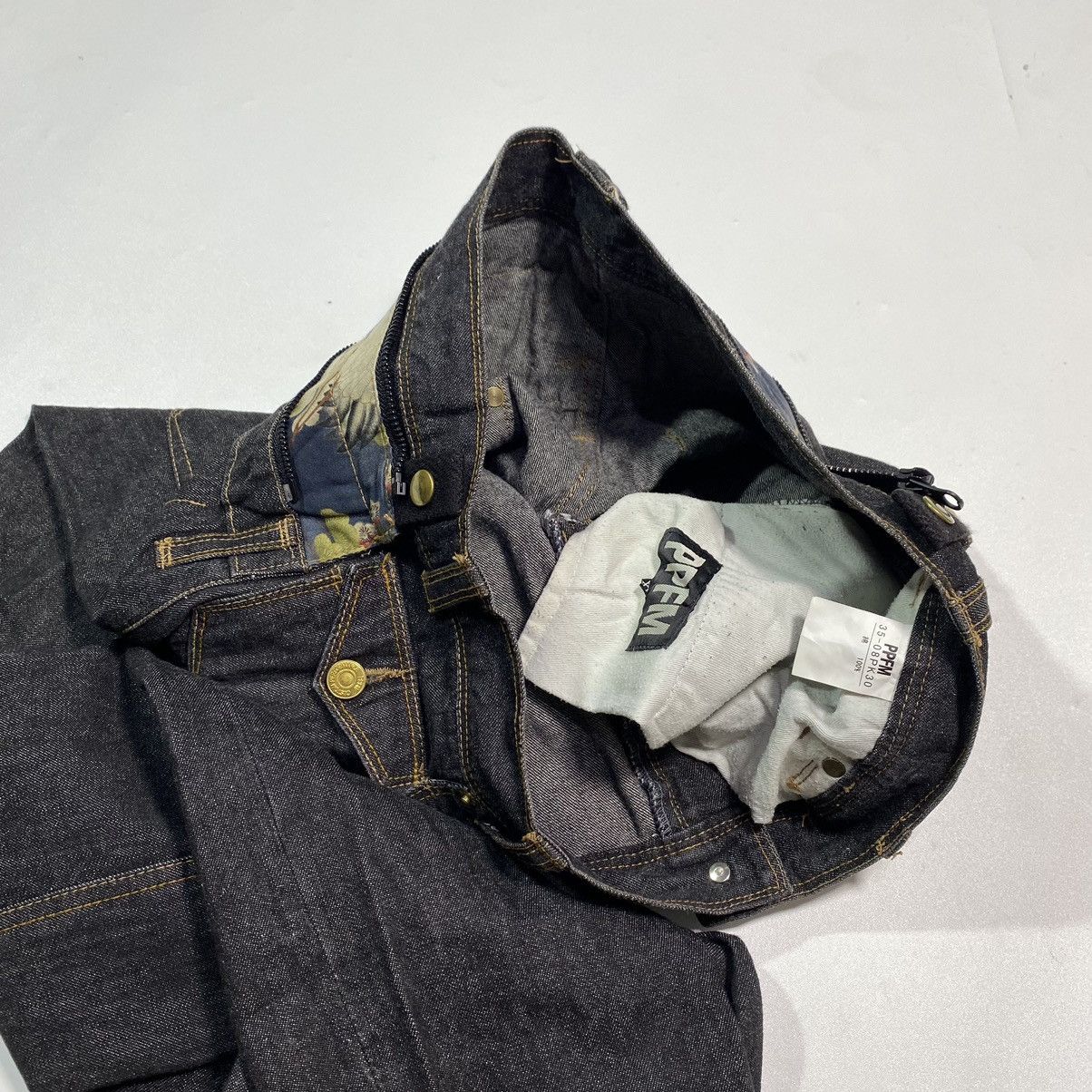 00 PPFM Archive Gimmick Zip Denim Pants Denim