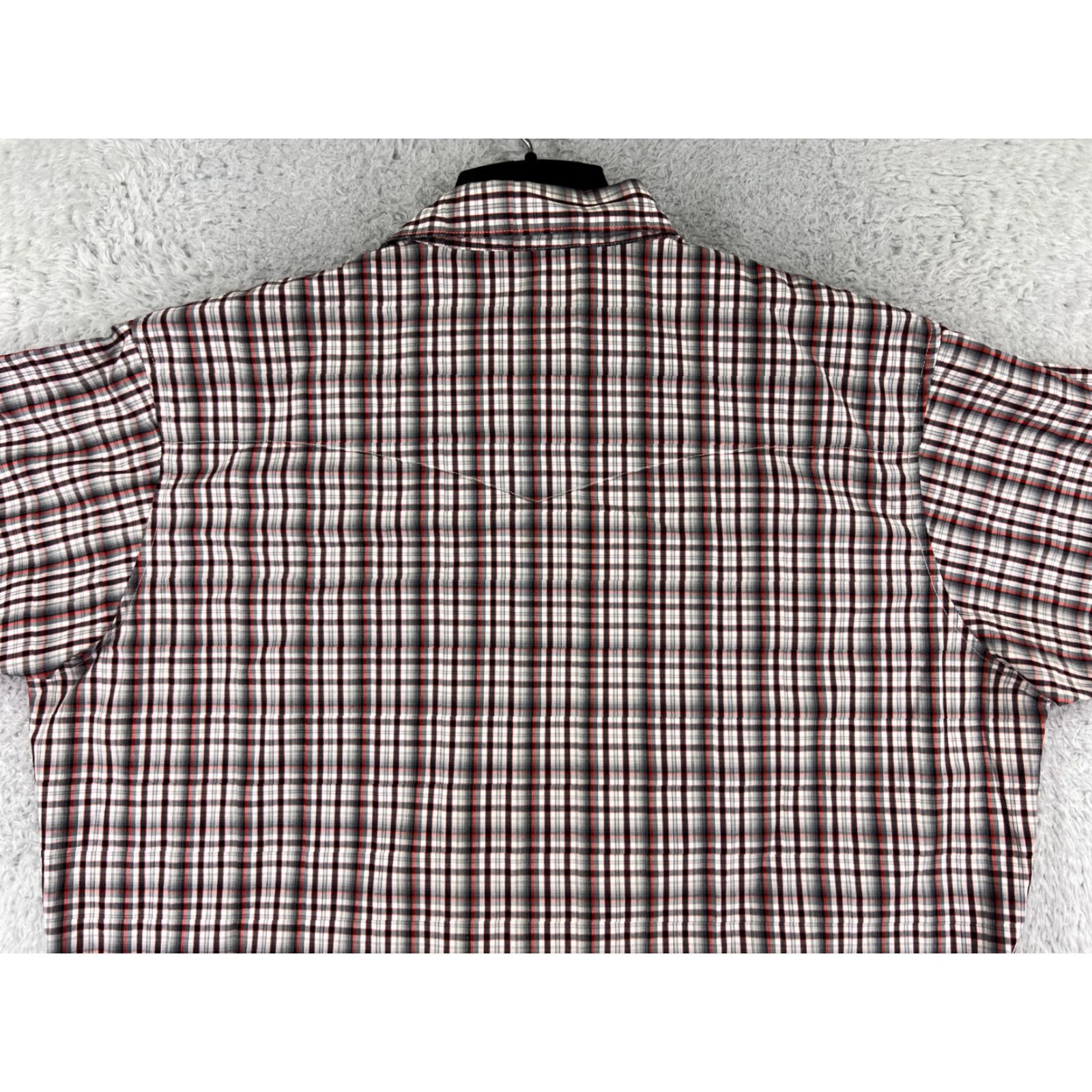 Wrangler Wrangler Shirt Mens 2XL XXL Red Black Plaid Western Pearl Snap Short Sleeve Size US XXL / EU 58 / 5 - 6 Thumbnail