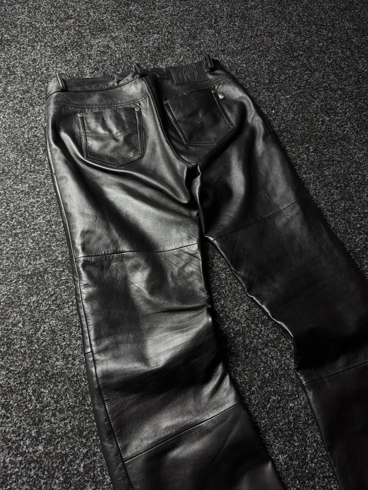 Japanese Brand 🔥VNTG Leather Biker Opium Flared Pants Avant Garde Gothic Size 30" / US 8 / IT 44 - 14 Thumbnail