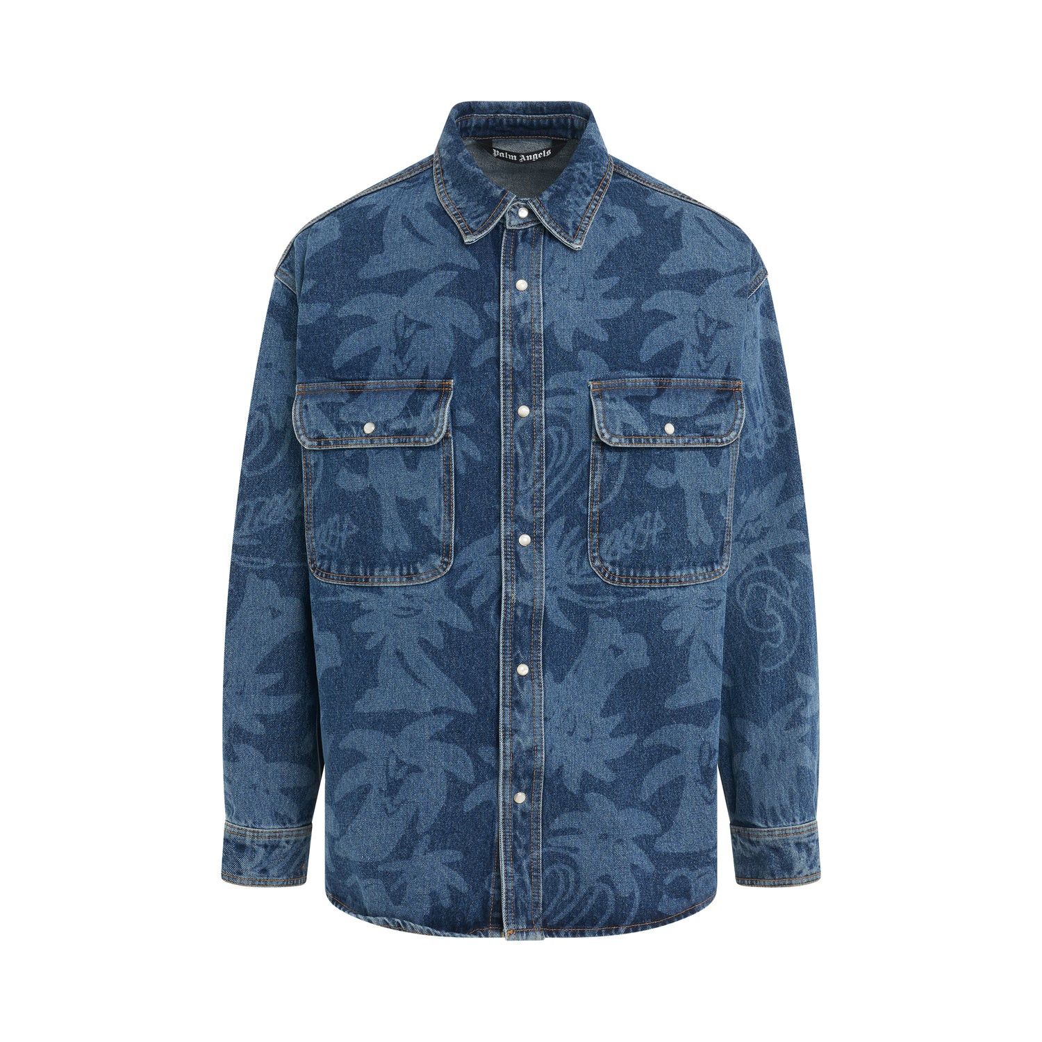 Palm Angels o1mris0824 Denim Shirt in Blue Size US M / EU 48-50 / 2 - 1 Thumbnail