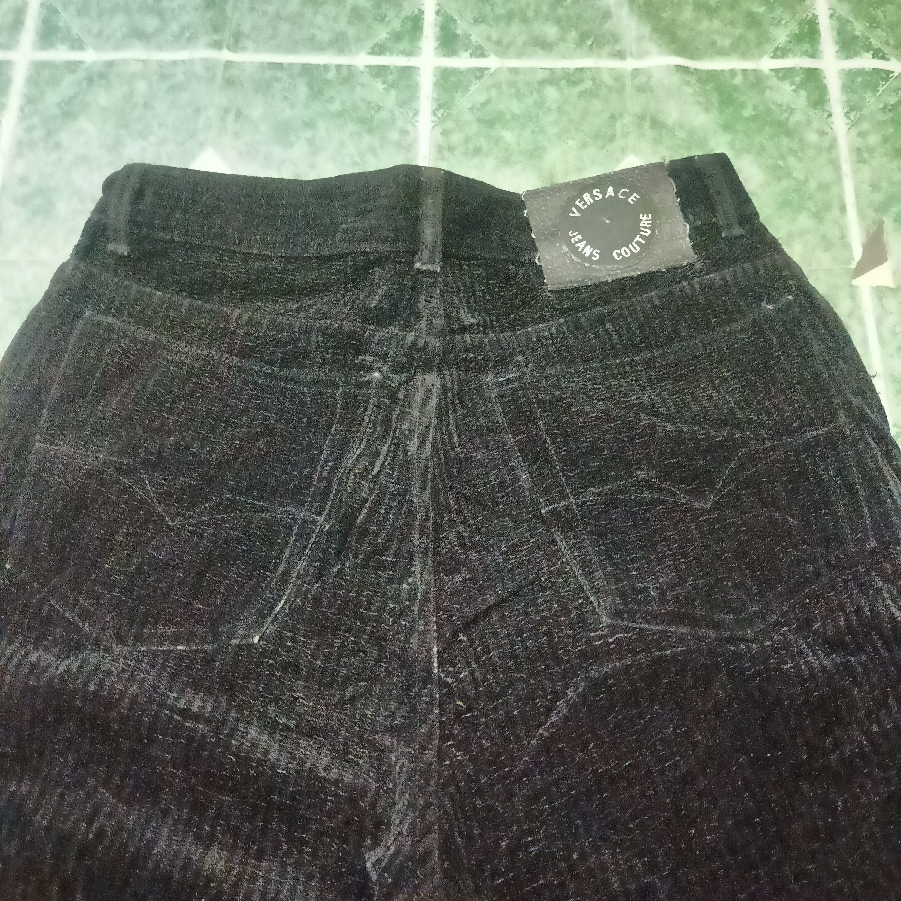 Versace × Versace Jeans Couture × Vintage Versace Jeans Couture Super Black Velvet Pants Size US 29 - 13 Thumbnail