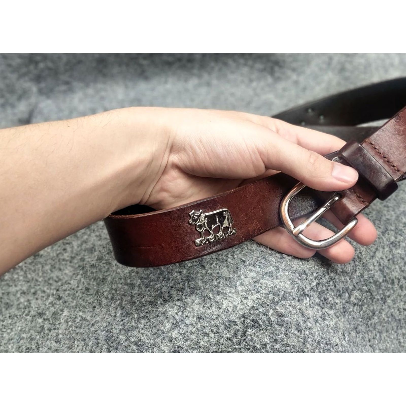 Etro VINTAGE ETRO Belt Leather Brown Mens One Size Regular Buckle Logo 90s Cows 90s City Classic Dress Mens Size ONE SIZE - 6 Thumbnail