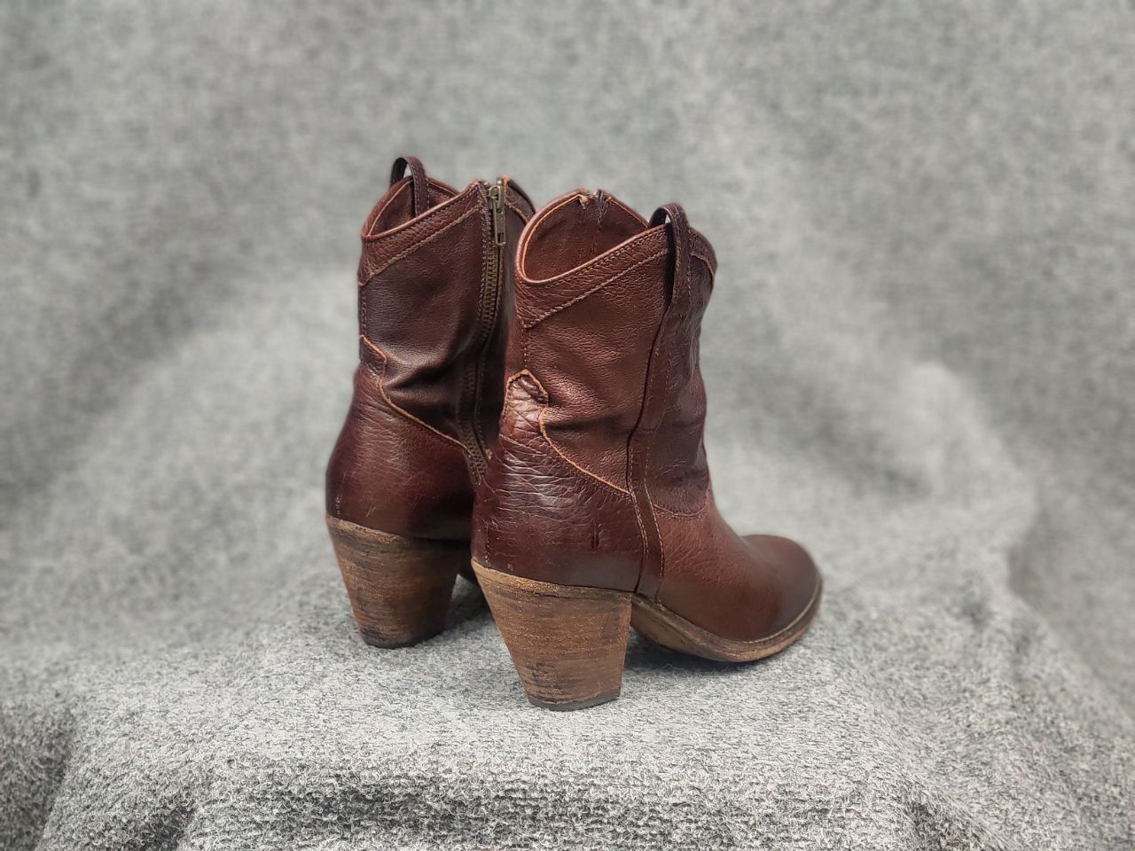 Frye Frye Design Tailor Shorts Ankle Leather Brown Zip Boots Size US 10 / IT 40 - 10 Thumbnail