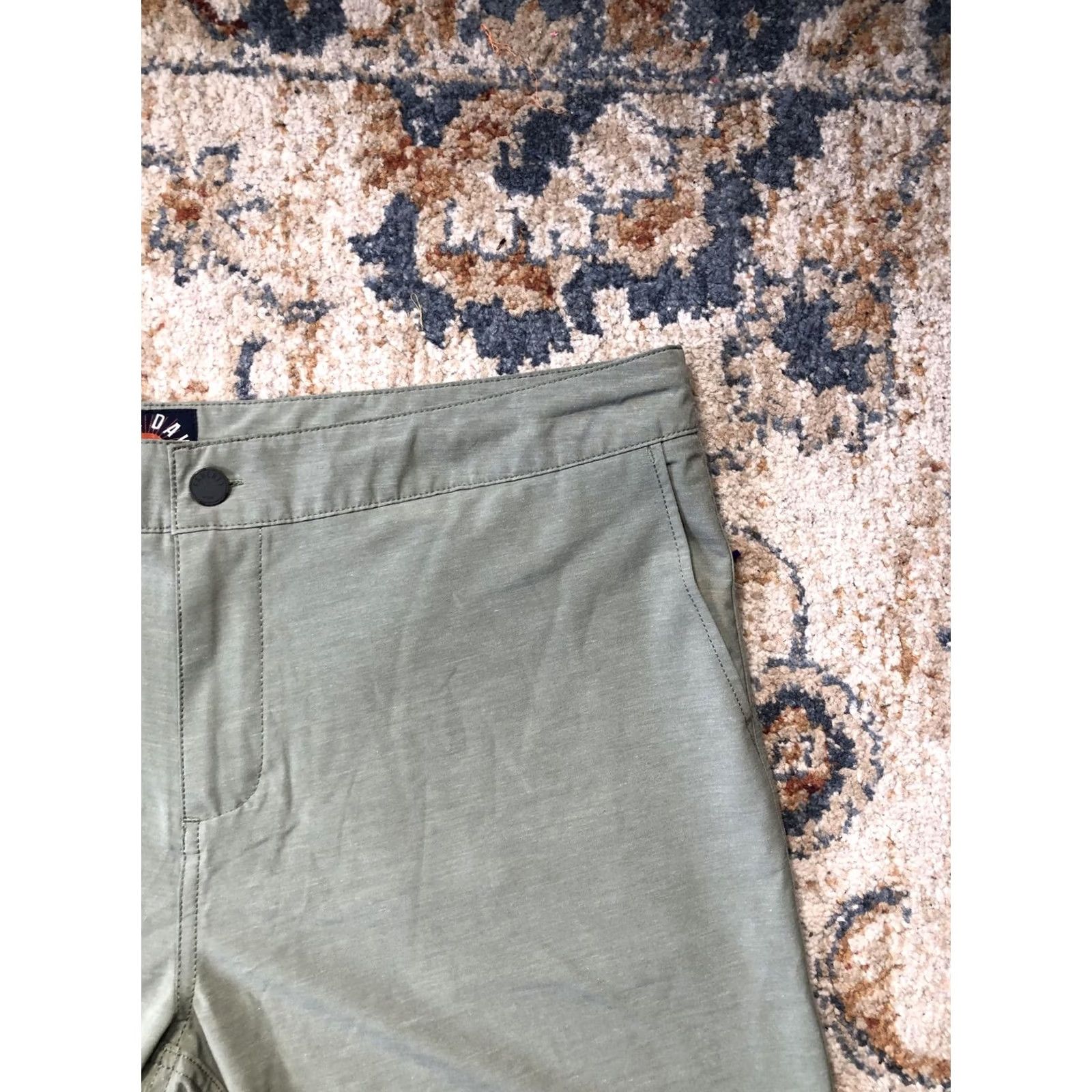 Faherty Faherty Mens All Day Performance Chino Shorts 40 Green Casual Summer Regular Fit with Pockets Lightweight Stretch Slim Back Welt Front Zip Snap Flex Size US 40 / EU 56 - 3 Thumbnail