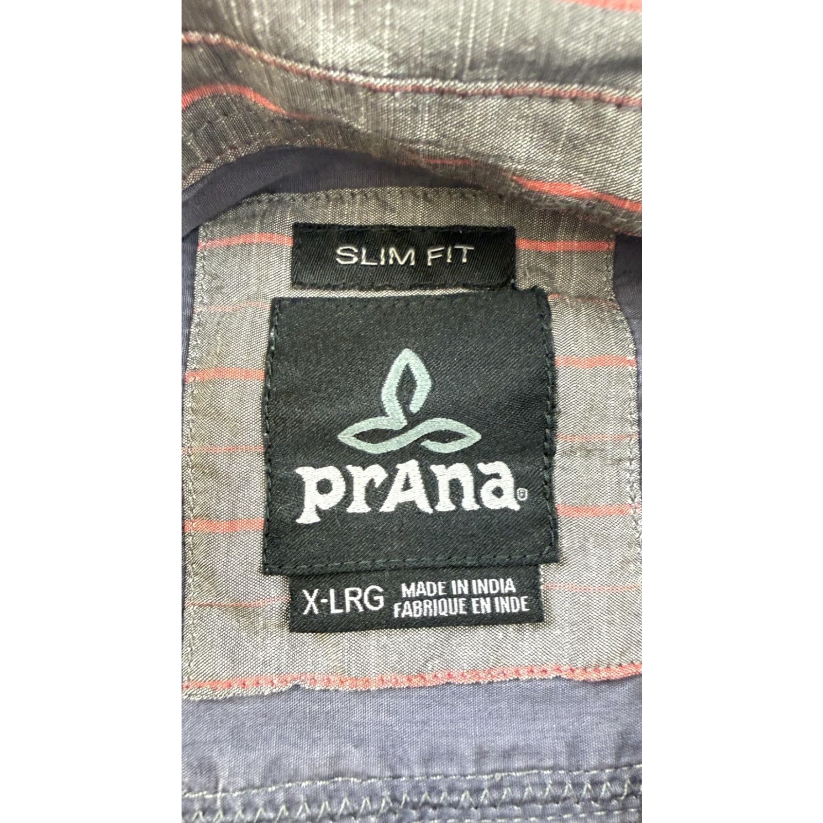 Prana PrAna Shirt Mens XL Gray Stripe Slim Fit Long Sleeve Button Front Casual Outdoor Shirt Mens XL Gray Stripe Slim Fit Long Sleeve Button Up with Pockets Size US XL / EU 56 / 4 - 5 Thumbnail