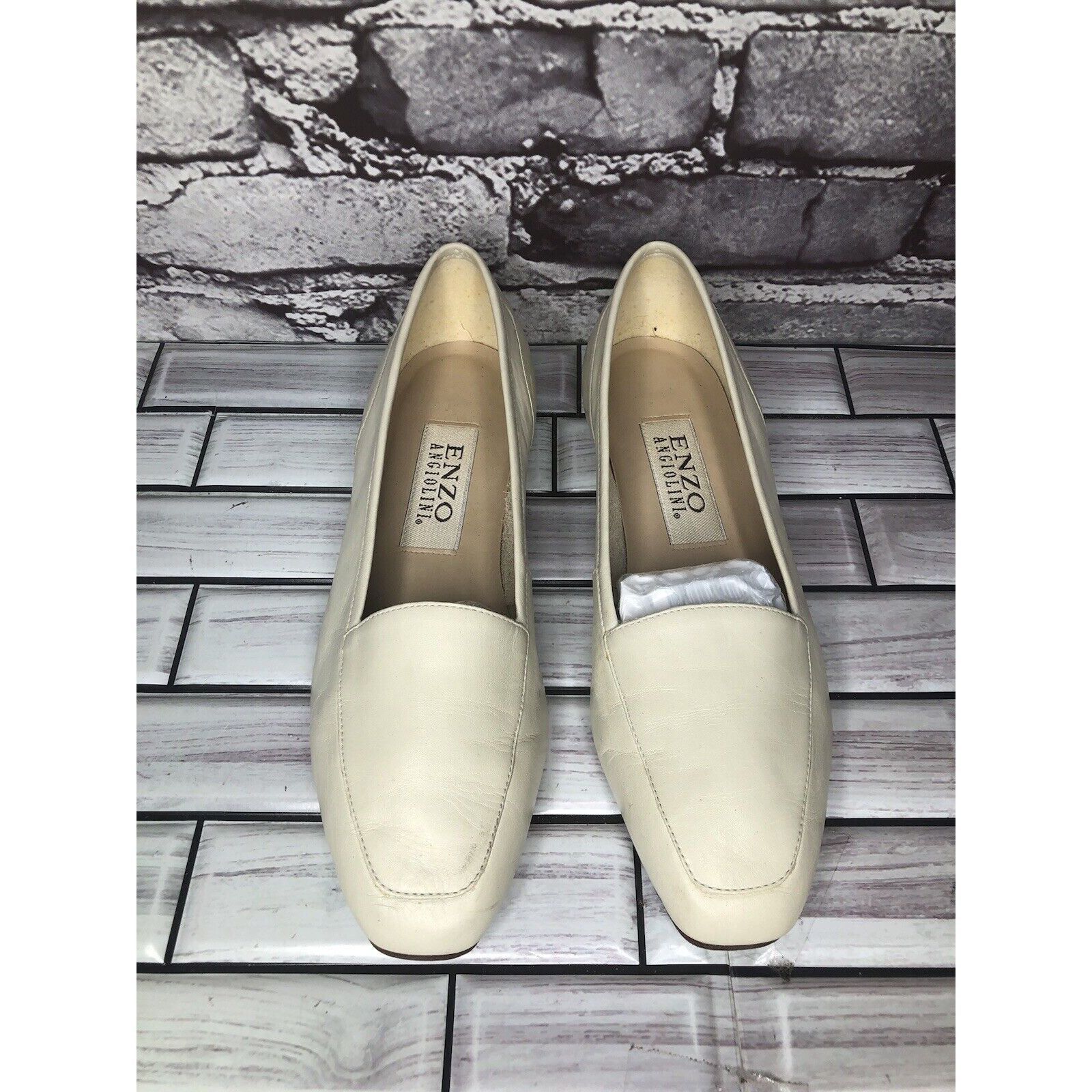 Other Enzo Angiolini Liberty Ivory Cream Leather Square Toe Loafer Size US 6 / IT 36 - 17 Thumbnail