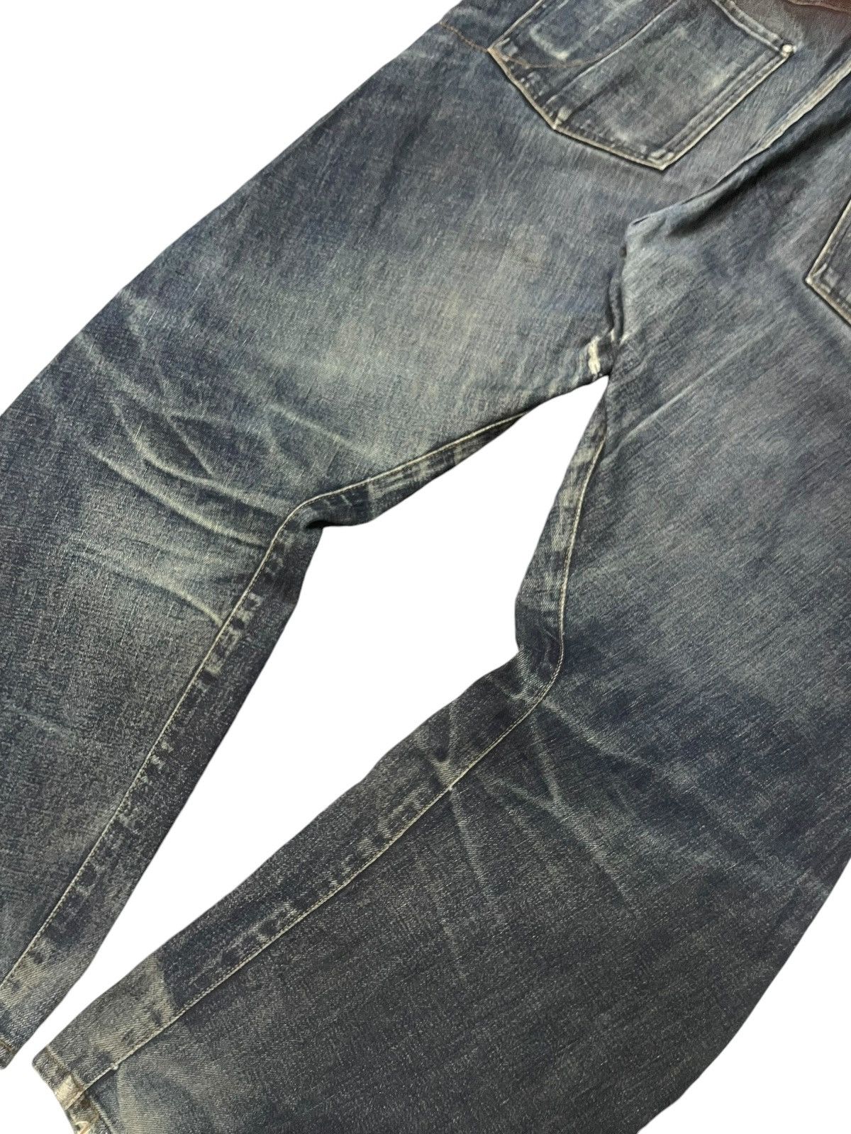 Edwin × Le Grande Bleu (L.G.B.) × Vintage 2000s Edwin Engineered E Function Curved Leg Aging Jeans Size US 36 / EU 52 - 14 Thumbnail