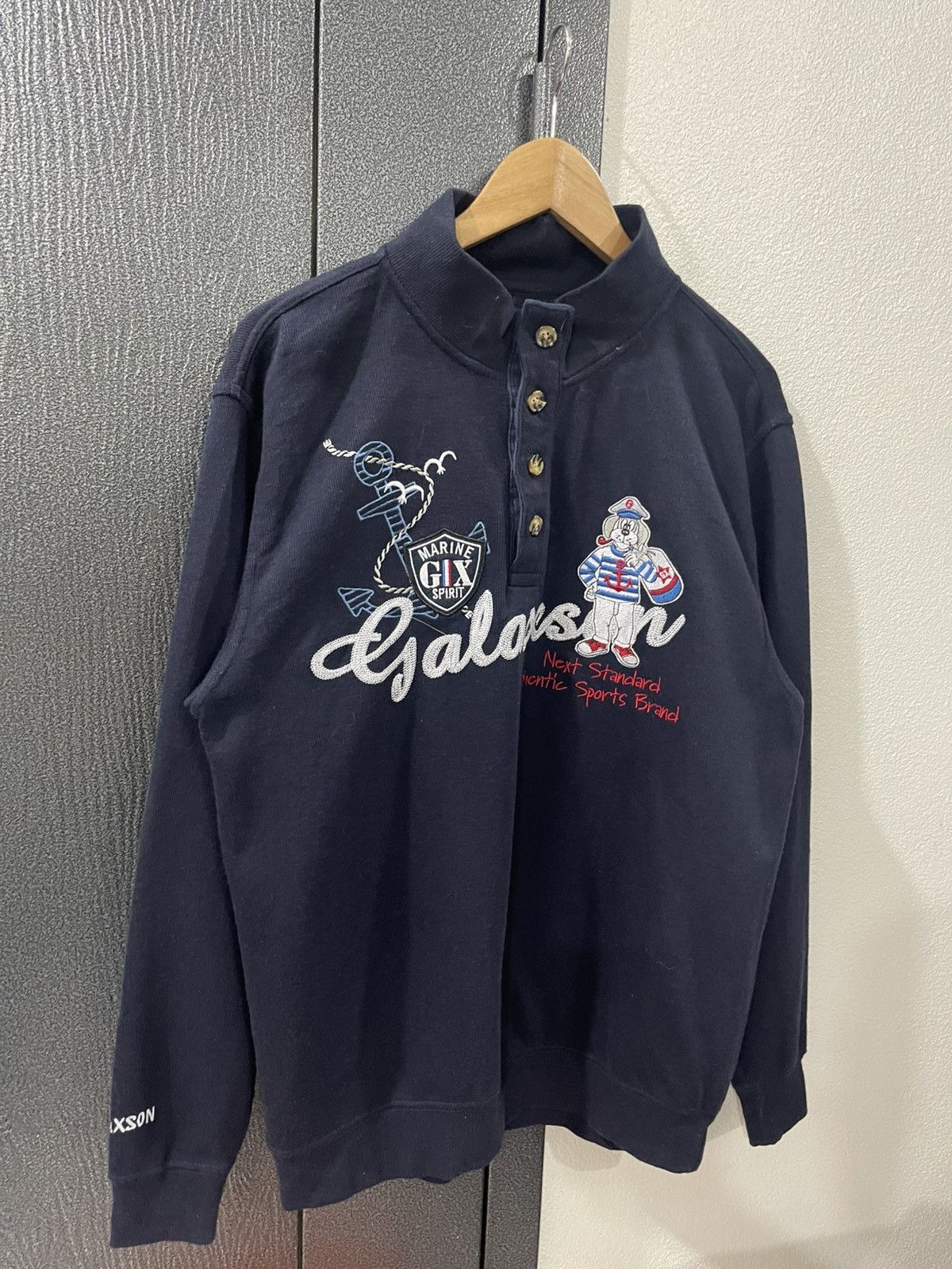 Japanese Brand Galaxson Marine Spirit Half Button Sweatshirt Size US XL / EU 56 / 4 - 3 Thumbnail