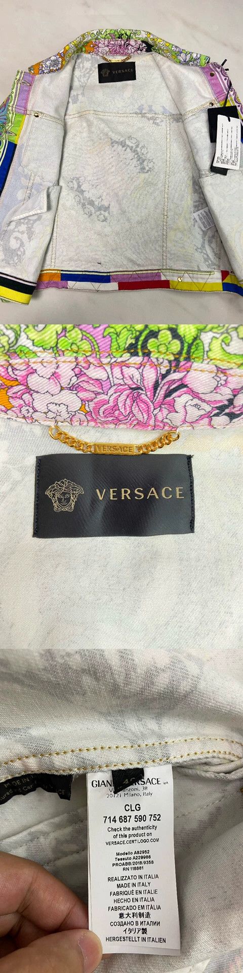 Versace Versace Reworked denim jacket full of flowers Size US M / EU 48-50 / 2 - 9 Thumbnail
