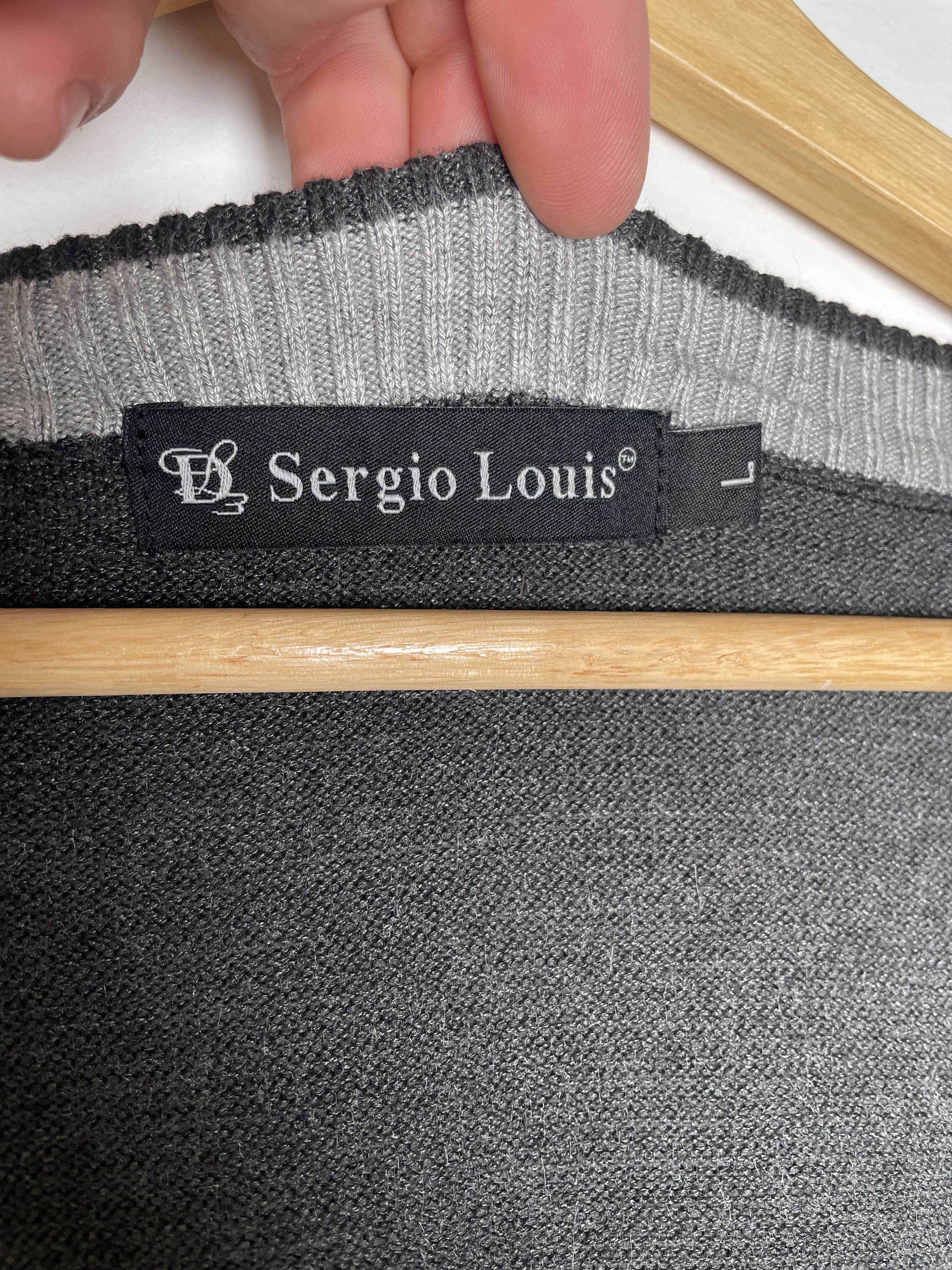 Other Sergio Louis L Charcoal Grey Knit Sweater Vest Size US L / EU 52-54 / 3 - 4 Thumbnail