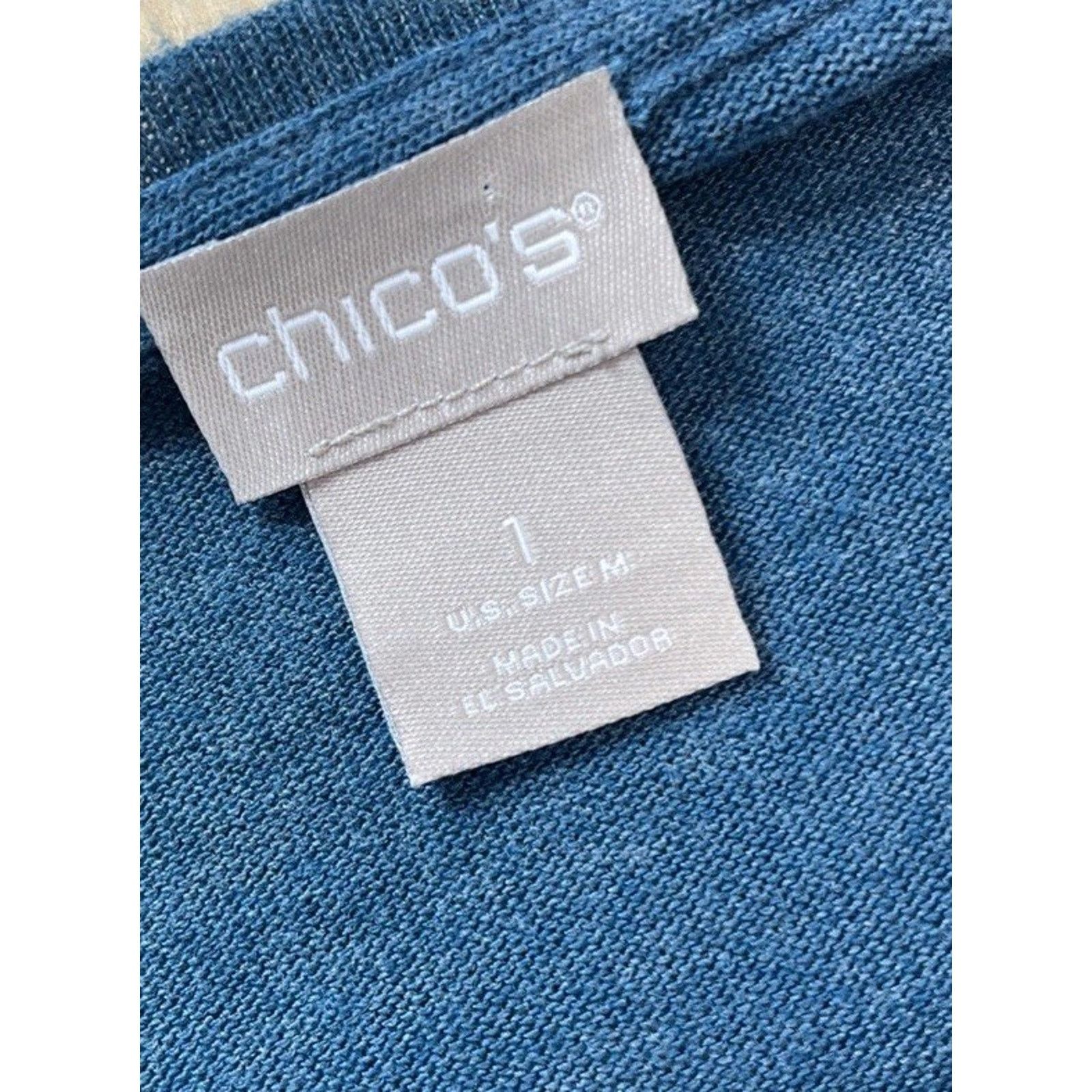 Chicos Chico's Size 1 M Blue Tunic Top Blouse Women Soft Size M / US 6-8 / IT 42-44 - 5 Thumbnail