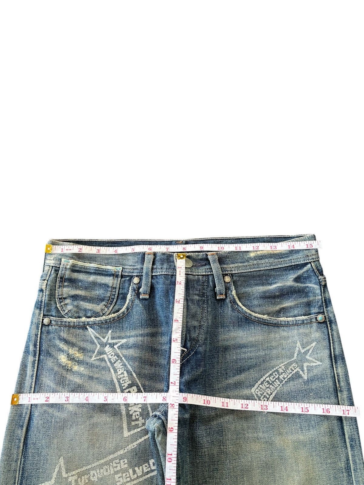 Levi's Vintage 90s Levis 805 Special Turquoise Selvedge Loose Jeans Size US 28 / EU 44 - 10 Thumbnail