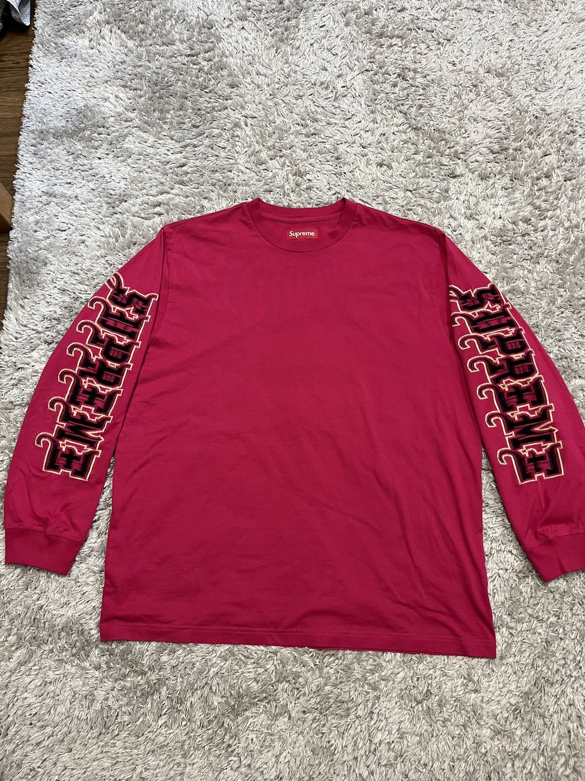 Supreme FW25 Intarsia Sleeve L/S Top Fuchsia