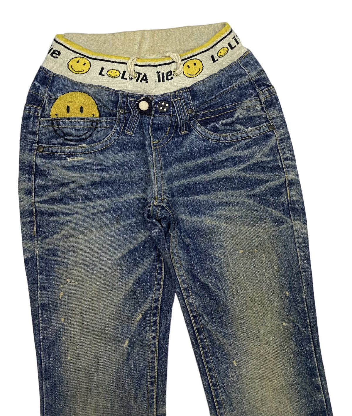 Kapital 🔥LOLITA SMILE WAISTBAND DISTRESS DENIM JEANS KAPITAL SMILE Size 27" / US 4 / IT 40 - 4 Thumbnail