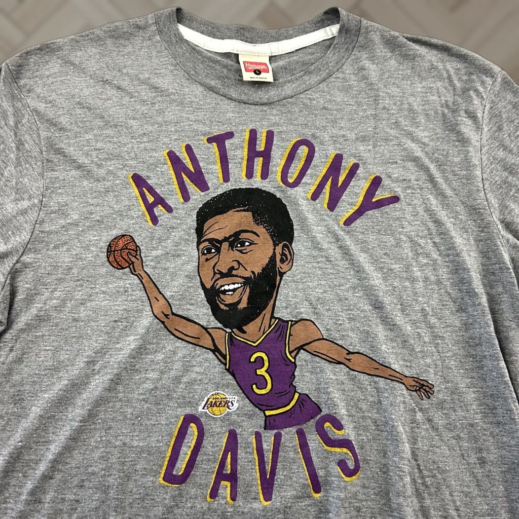 Vintage Homage Anthony Davis Lakers Short Sleeve T Shirt Men's L Gray Size US L / EU 52-54 / 3 - 1 Thumbnail