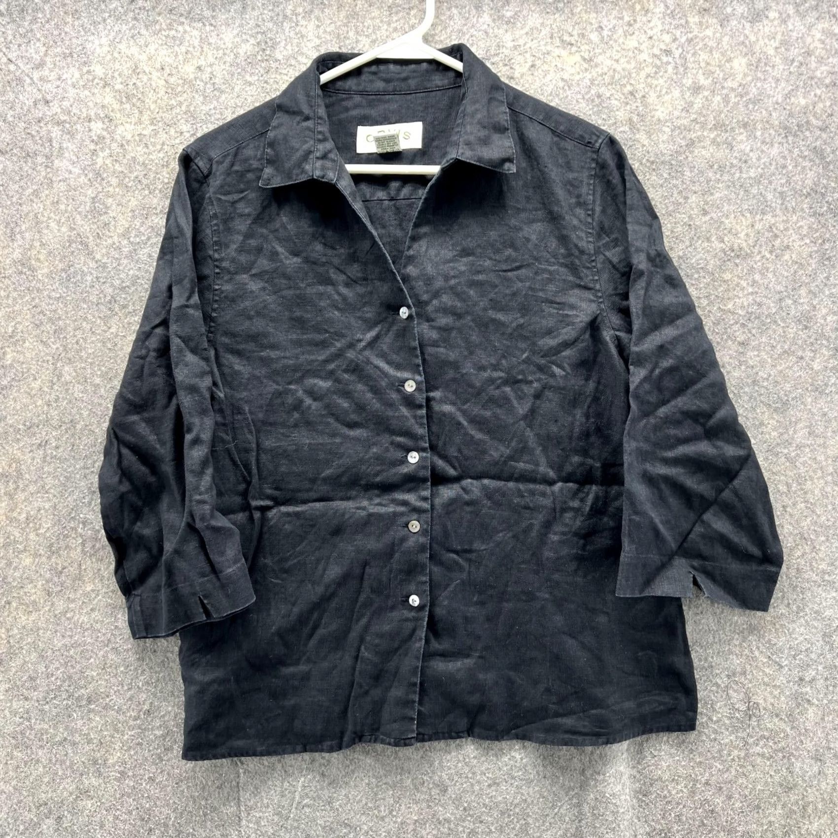 Orvis Orvis Shirt Womens M Black Women Ladies Casual Button Down Preppy Linen Dress Size M / US 6-8 / IT 42-44 - 2 Thumbnail