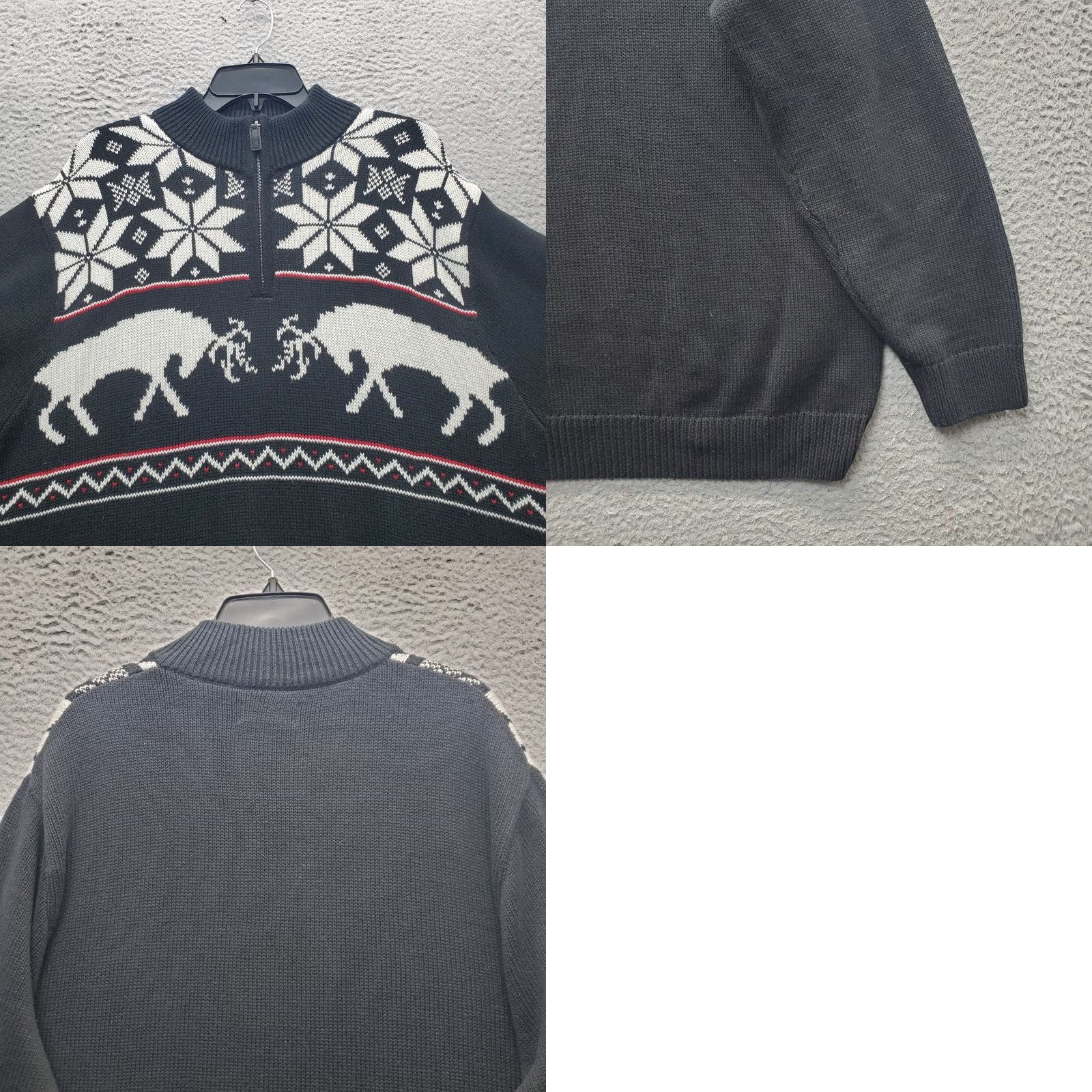 Chaps Chaps Mens XL Multicolor Geometric Chunky-Knit 1/4 Zip Christmas Winter Sweater Shirt Mens Size XL Size US XL / EU 56 / 4 - 8 Thumbnail