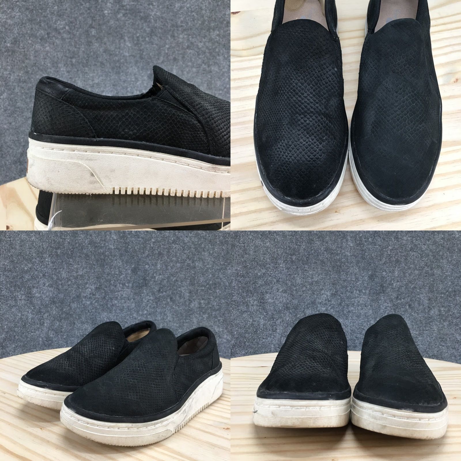 Vintage Dr Scholl's Sneakers Womens 7.5M Black Everywhere Platform Slip On Snake Embossed Shoes Casual Size US 8 / IT 38 - 8 Thumbnail
