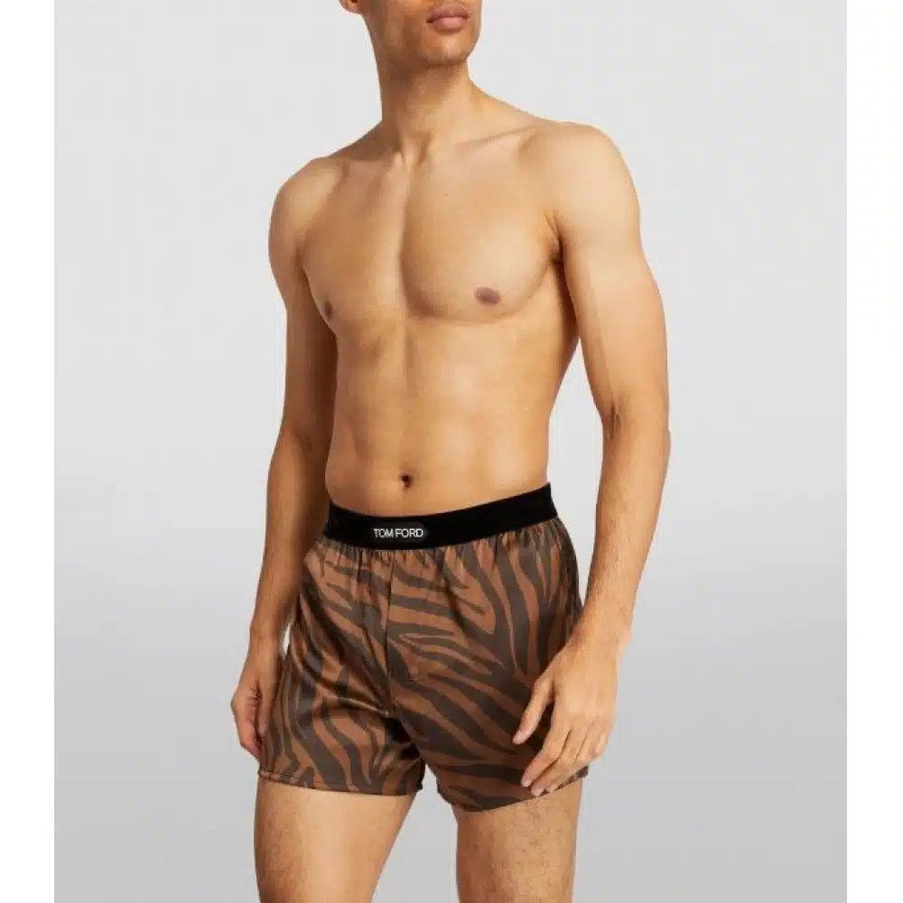 Tom Ford o1loc1c0625 IST4LE4 Silk Boxer Short in Brown Size US 32 / EU 48 - 2 Thumbnail