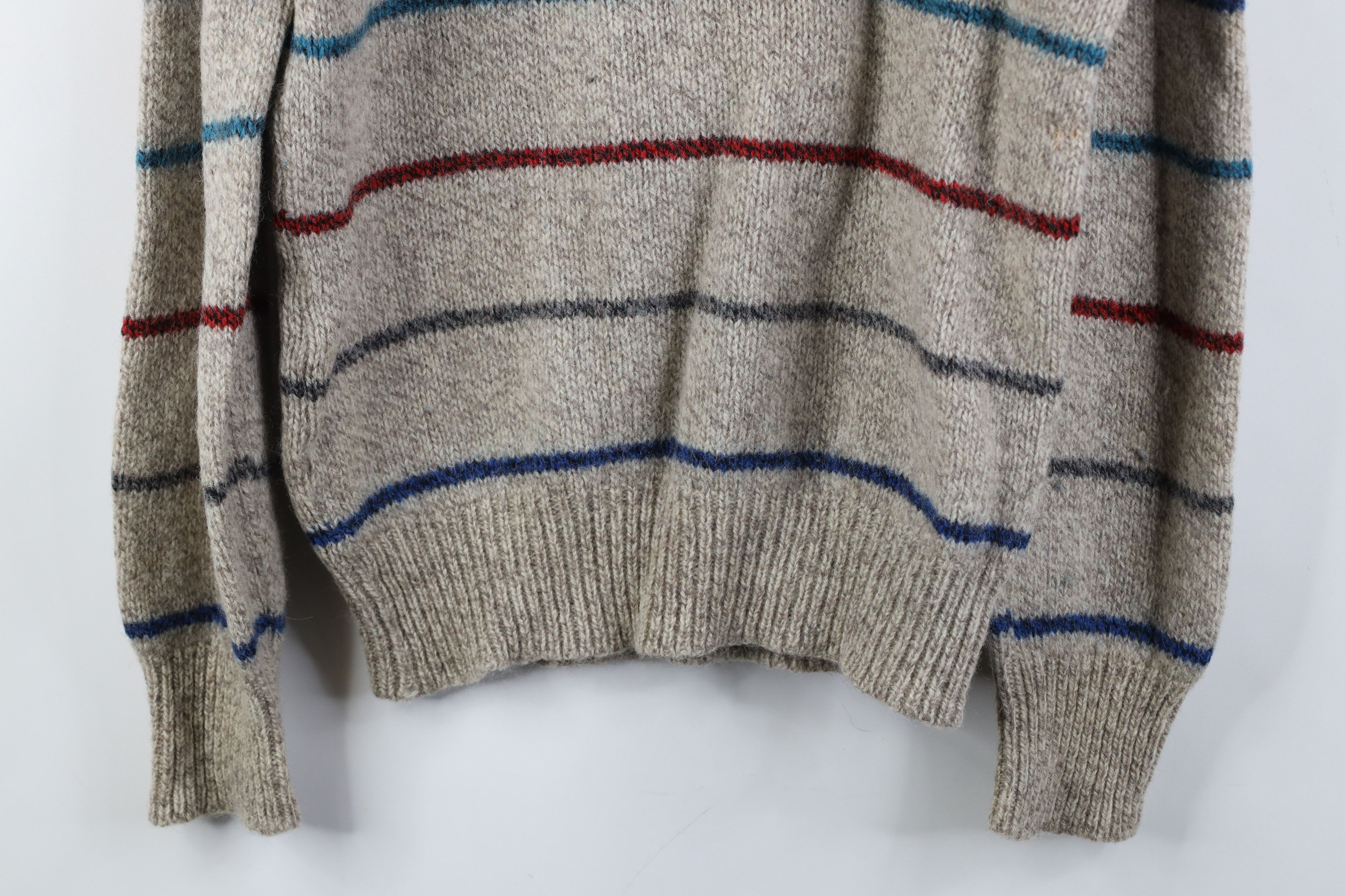 Vintage Vintage 70s Streetwear Blend Knit Striped Henley Sweater USA Size L / US 10 / IT 46 - 12 Thumbnail