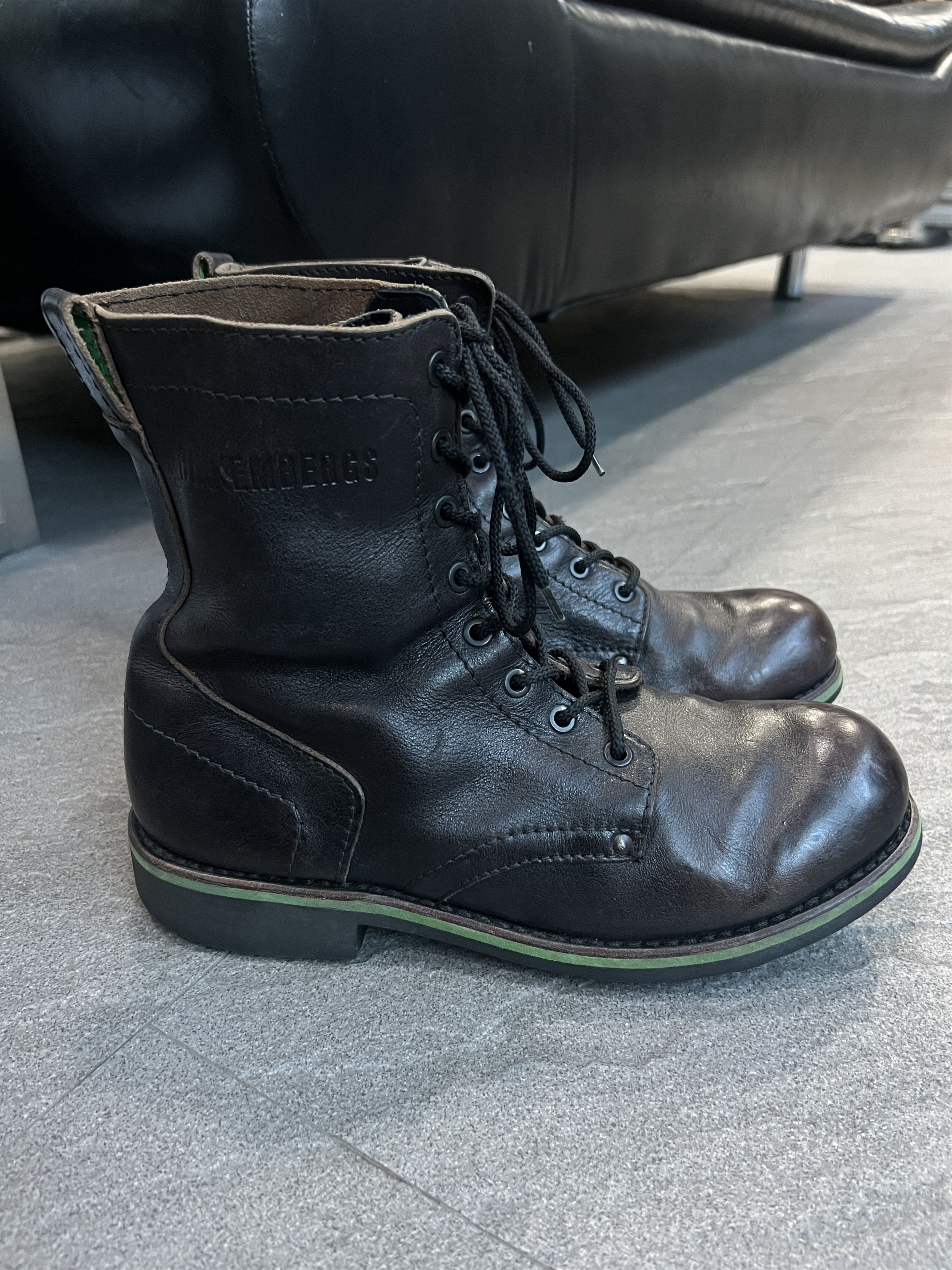 Dirk Bikkembergs Dirk Bikkembergs Leather Combat Boots Green Sole EU 41 Size US 8 / EU 41 - 3 Thumbnail