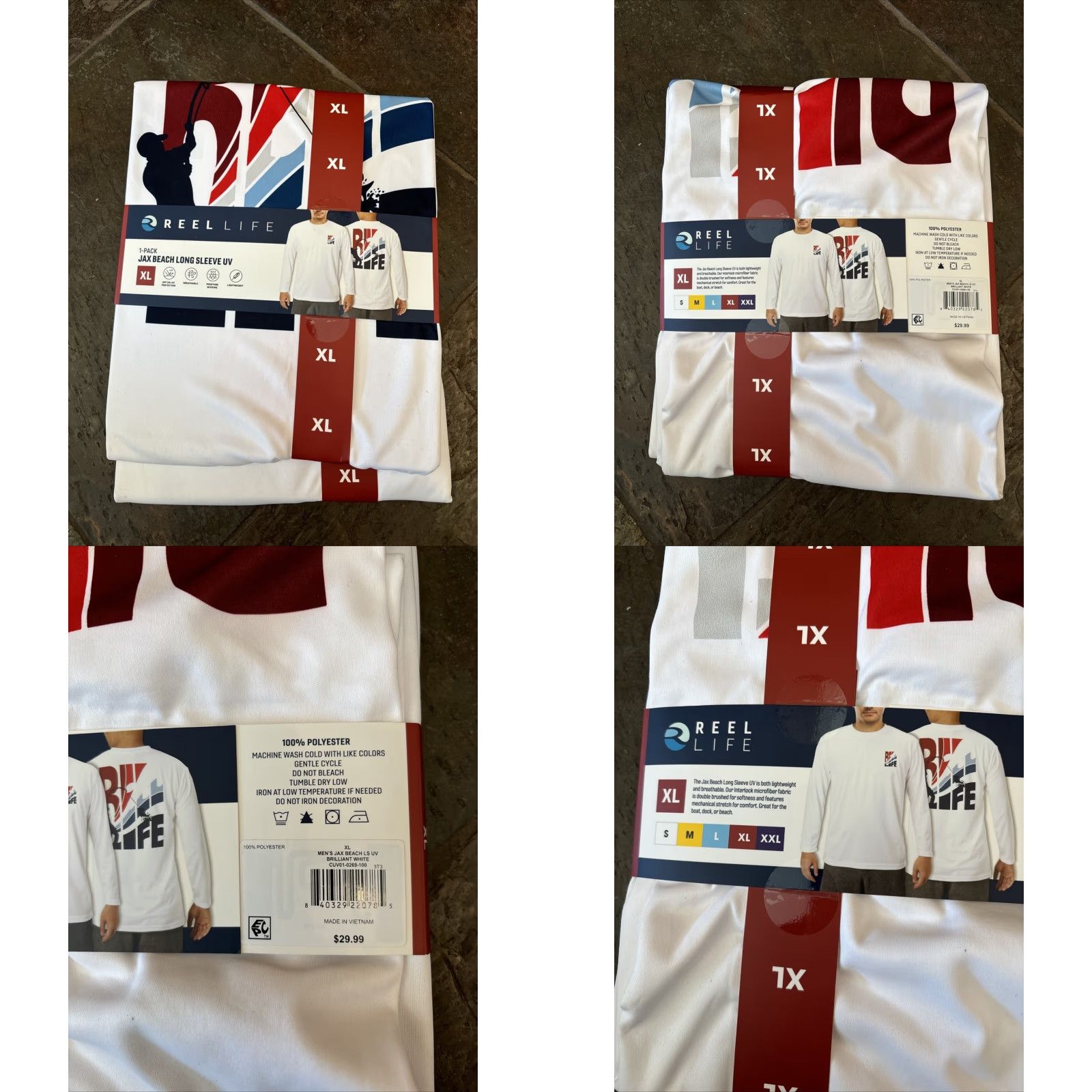 Alife Reel Life Rash Guard Shirt XL White Men Long Sleeve UV Sun Swim Tee Beach Surfing Recreation Size US XL / EU 56 / 4 - 9 Thumbnail