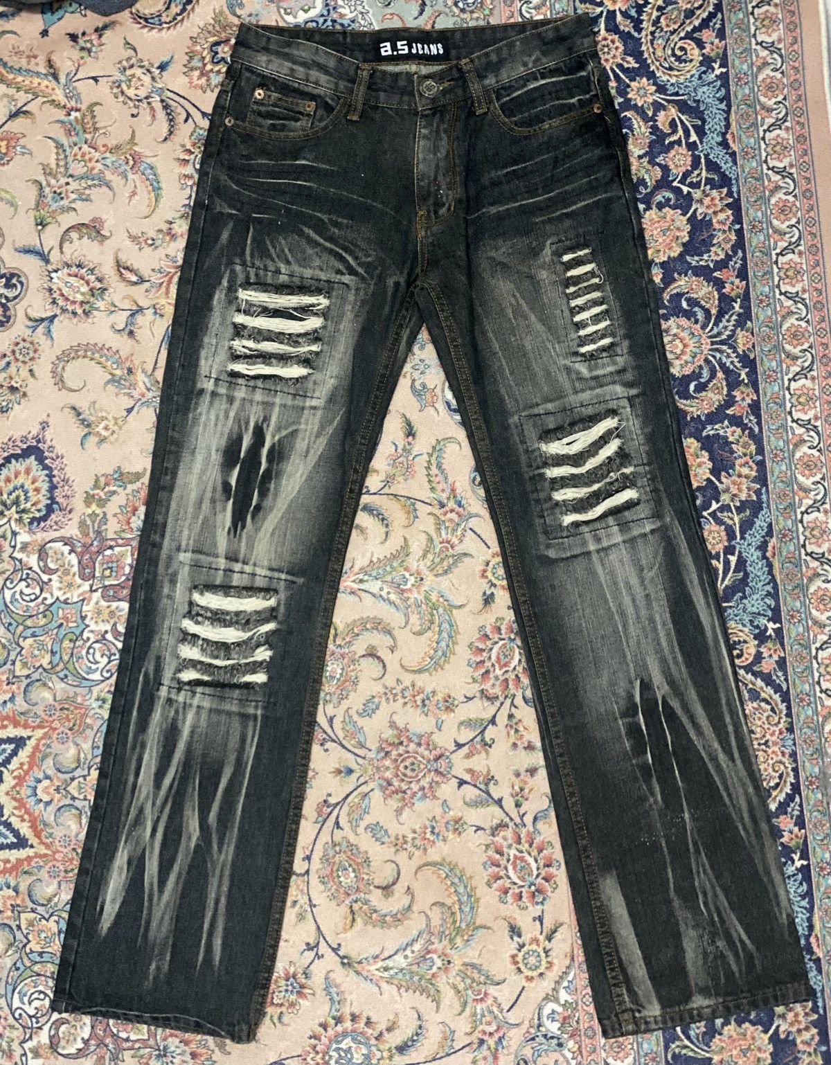 If Six Was Nine × JNCO Astom Denim Skull Lighting crazy design🚀 Size US 31 - 2 Thumbnail