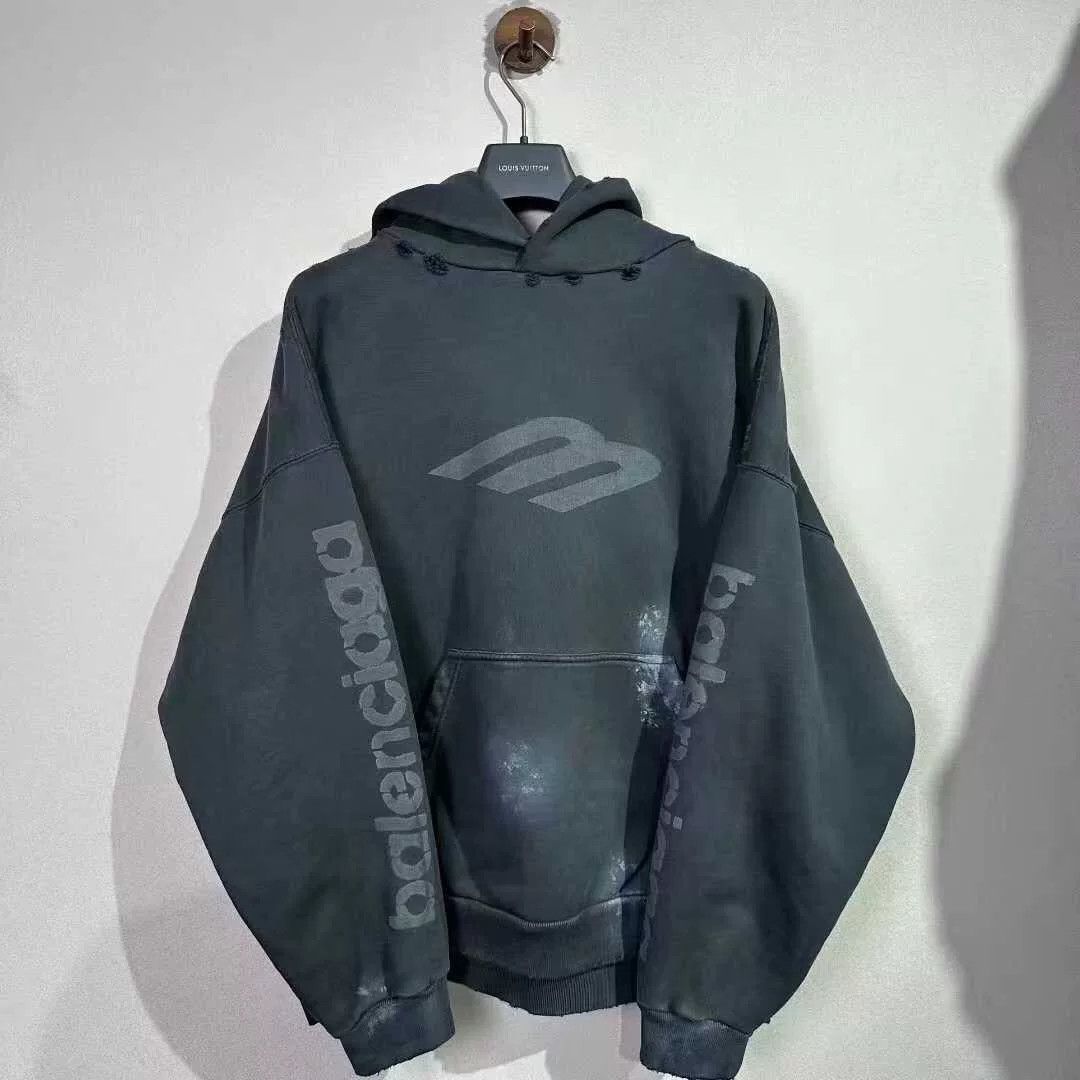 Balenciaga balenciaga 3b splatter hoodie in gray Size US M / EU 48-50 / 2 - 1 Thumbnail