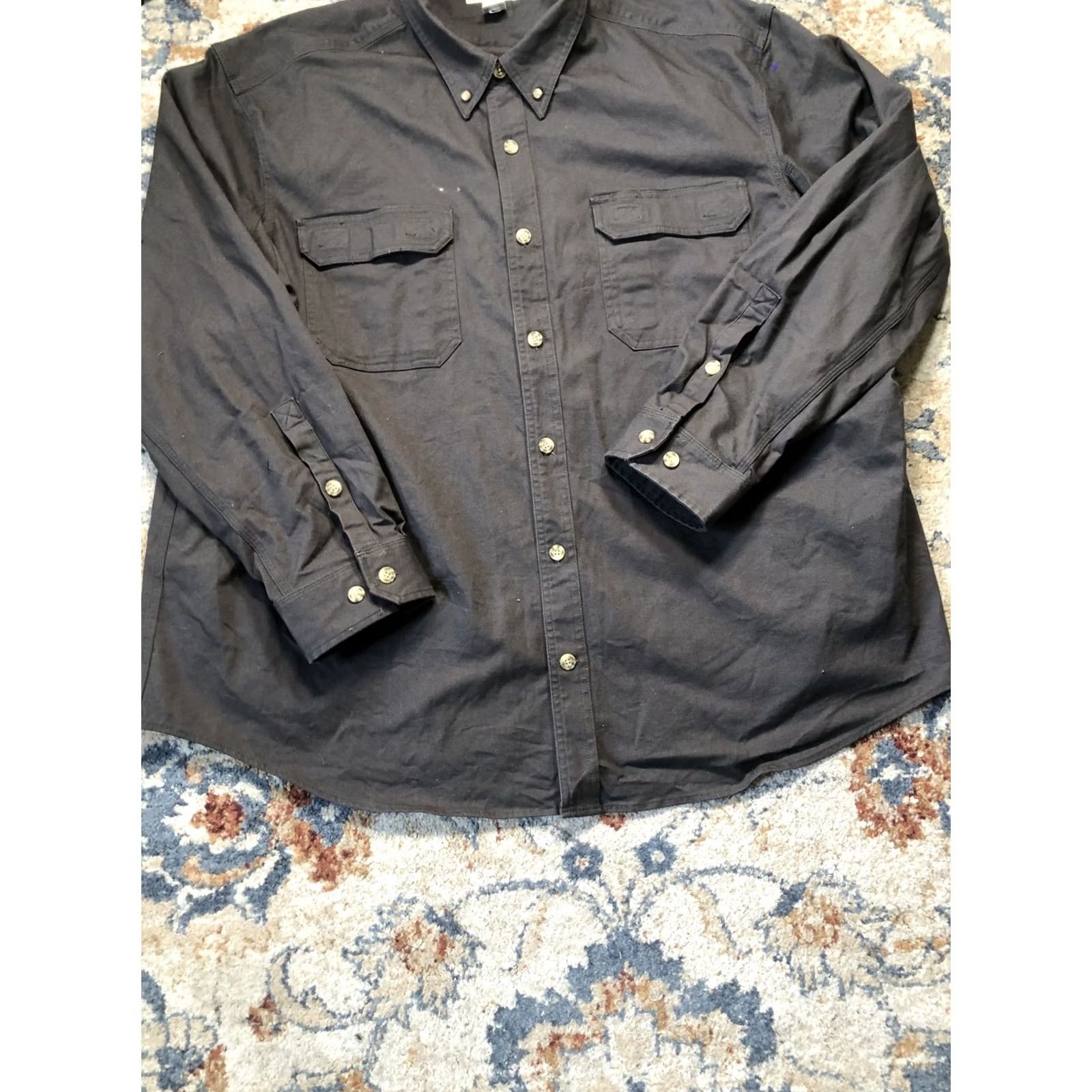 Duluth Trading Company Duluth Trading Shirt Mens 3XL Black Button-Up Long Sleeve Workwear Heavyweight Size US XXL / EU 58 / 5 - 5 Thumbnail