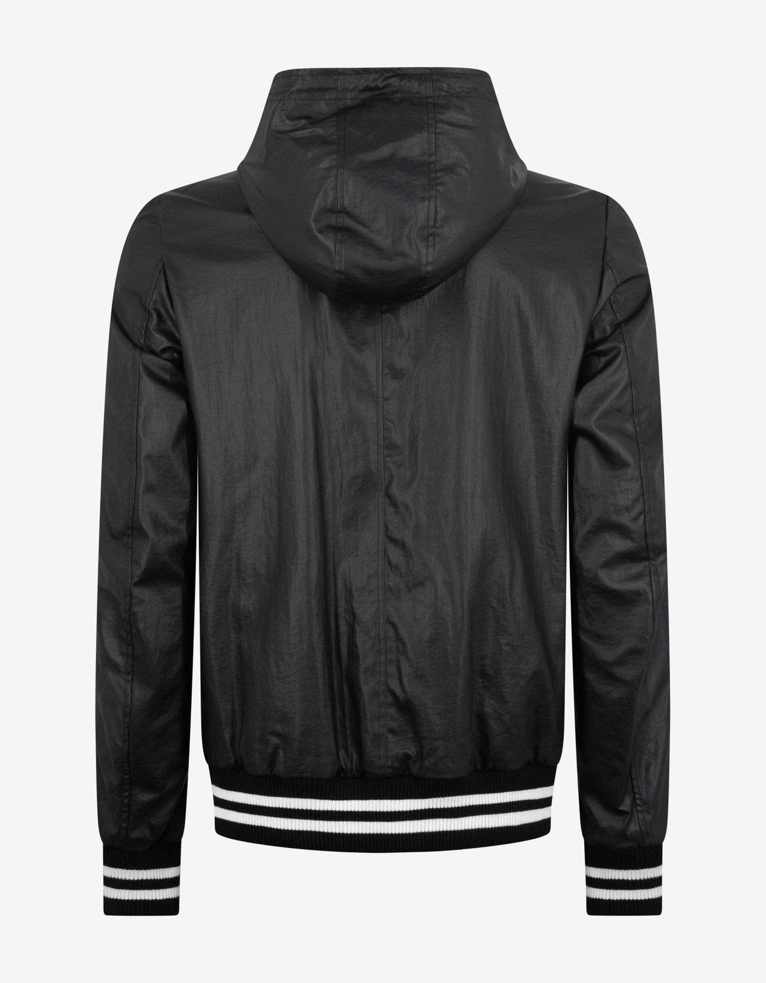 Balmain Balmain Black Coated Nylon Logo Band Jacket SIZE 48 Size US M / EU 48-50 / 2 - 2 Thumbnail