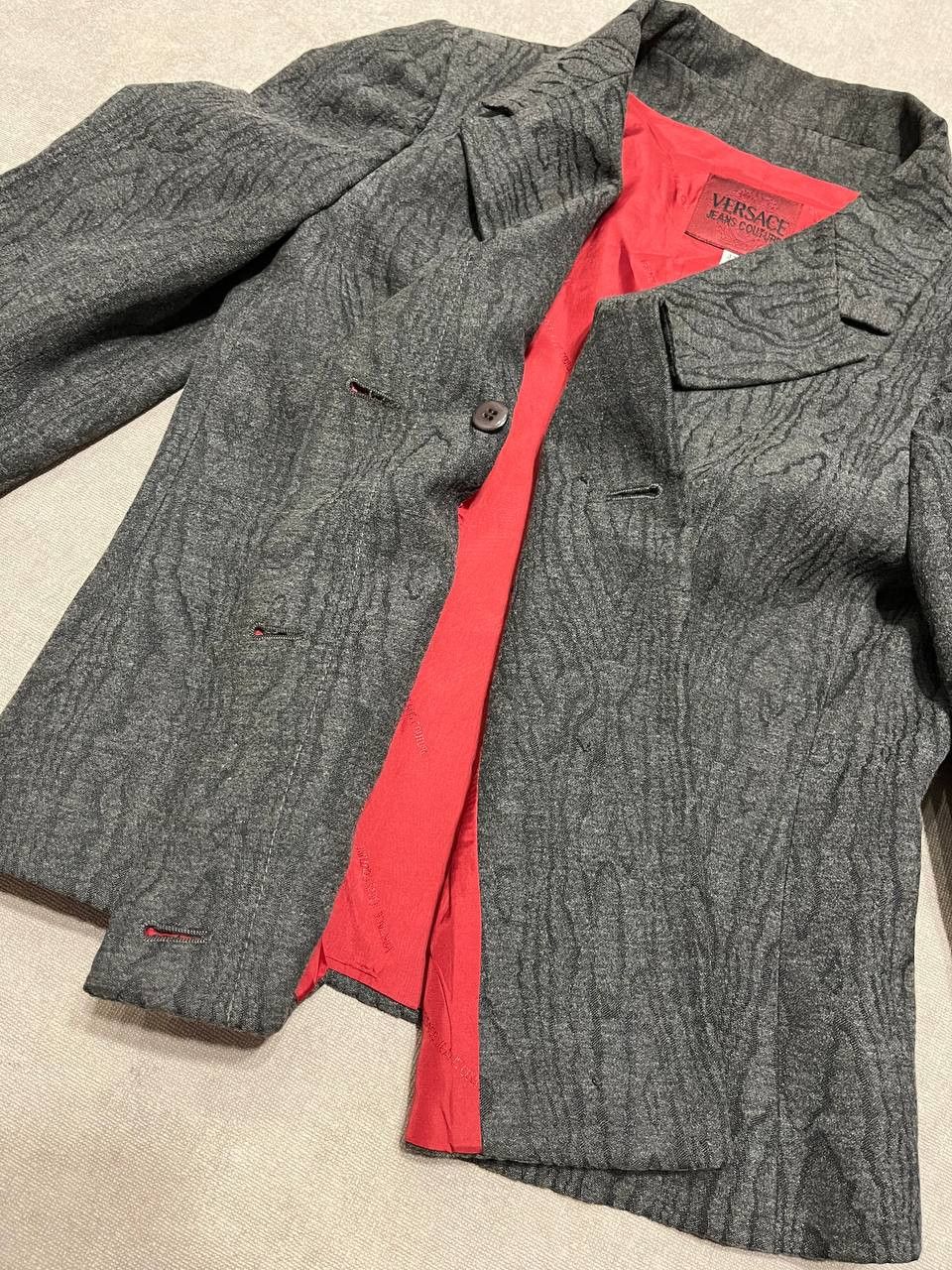 Versace Versace Jeans Couture Women`s Wood Print Blazer Jacket Size L / US 10 / IT 46 - 10 Thumbnail