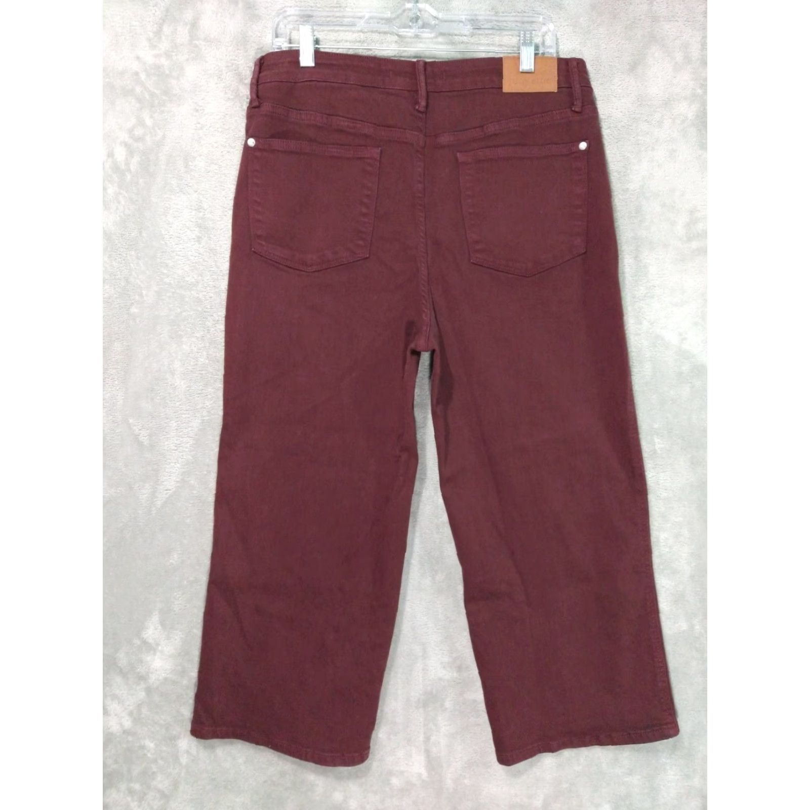 Vintage Judy Blue Jeans Womens 15/32 Red Oxblood High Waist Tummy Control Wide Leg - 5-Pocket Denim Stretch Size 36" / US 14 / IT 50 - 2 Thumbnail