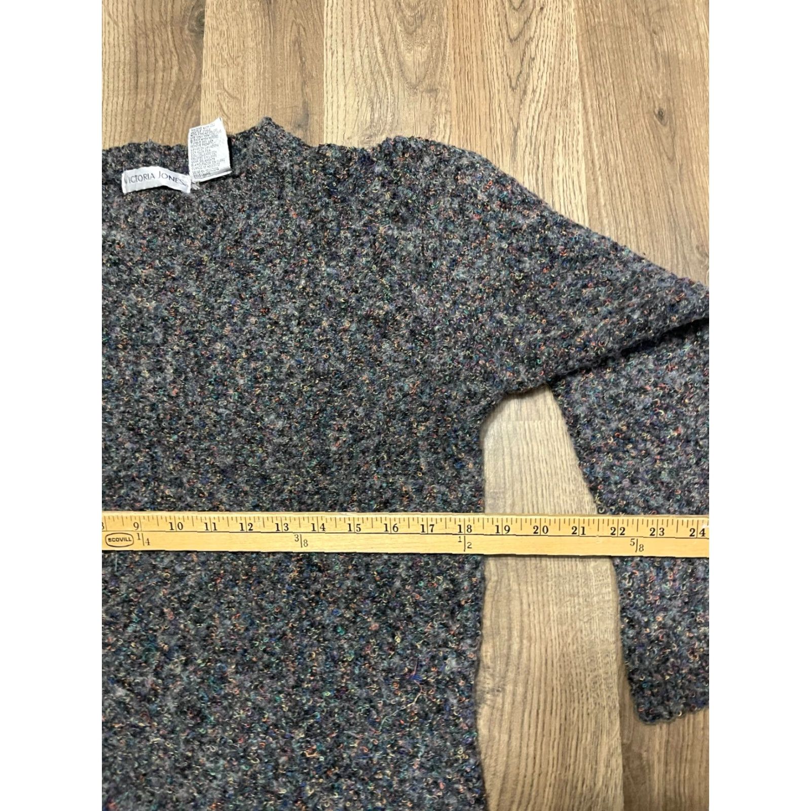 Vintage Victoria Jones Sweater Women's Small Gray Wool Blend Pullover Casual Knit Pullover Size S / US 4 / IT 40 - 5 Thumbnail
