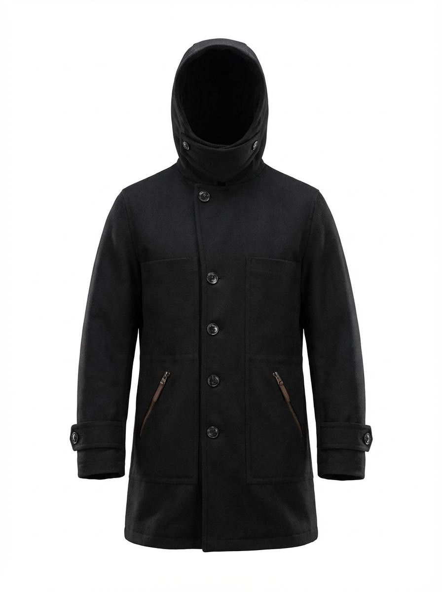 Yves Saint Laurent DEEP HOOD WOOL COAT Size US M / EU 48-50 / 2 - 1 Thumbnail