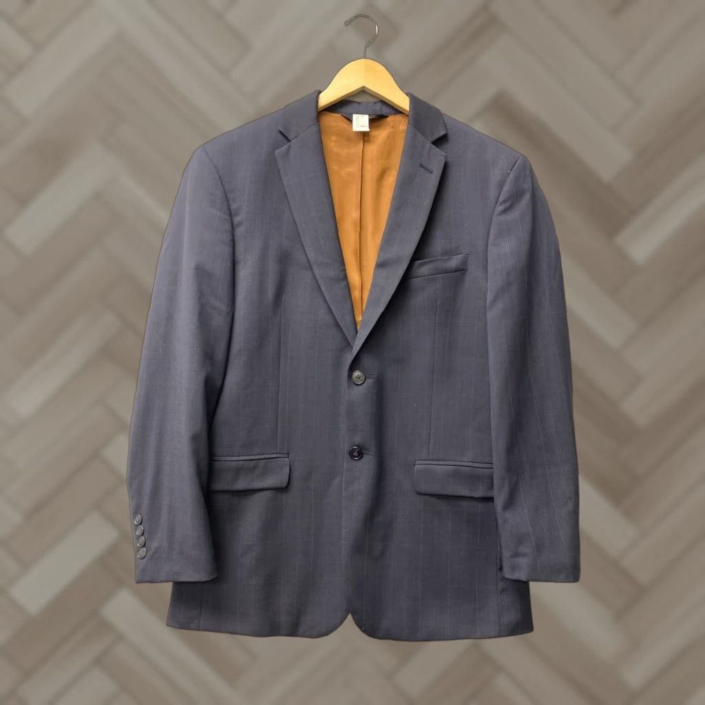 Jos. A. Bank Jos. A. Bank Wool Blazer Jacket Men’s 40R Dark Gray Plaid 4-Button Sleeve Notch Lapel Single-Breasted Double-Vented Blazer Mens Size 40R - 1 Thumbnail