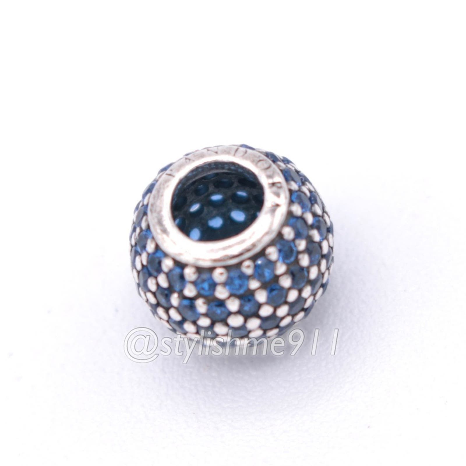 Authentic PANDORA Pave Lights with Blue Crystal Charm