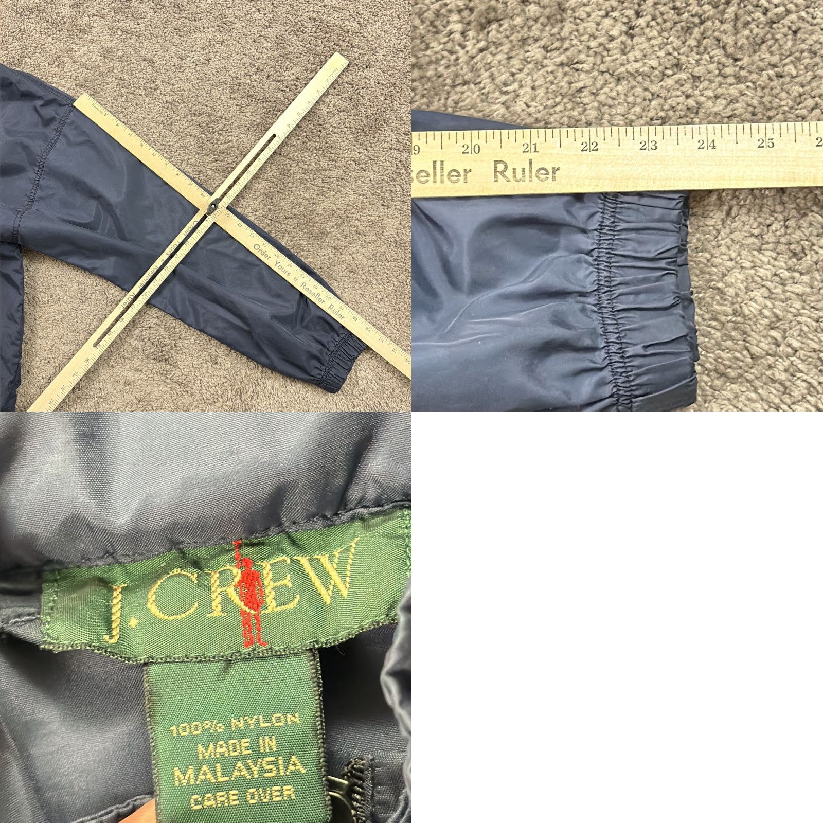 J.Crew VINTAGE J.CREW Jacket Mens L Blue Windbreaker Hooded Full Zip Anorak Oarsman Size US L / EU 52-54 / 3 - 8 Thumbnail