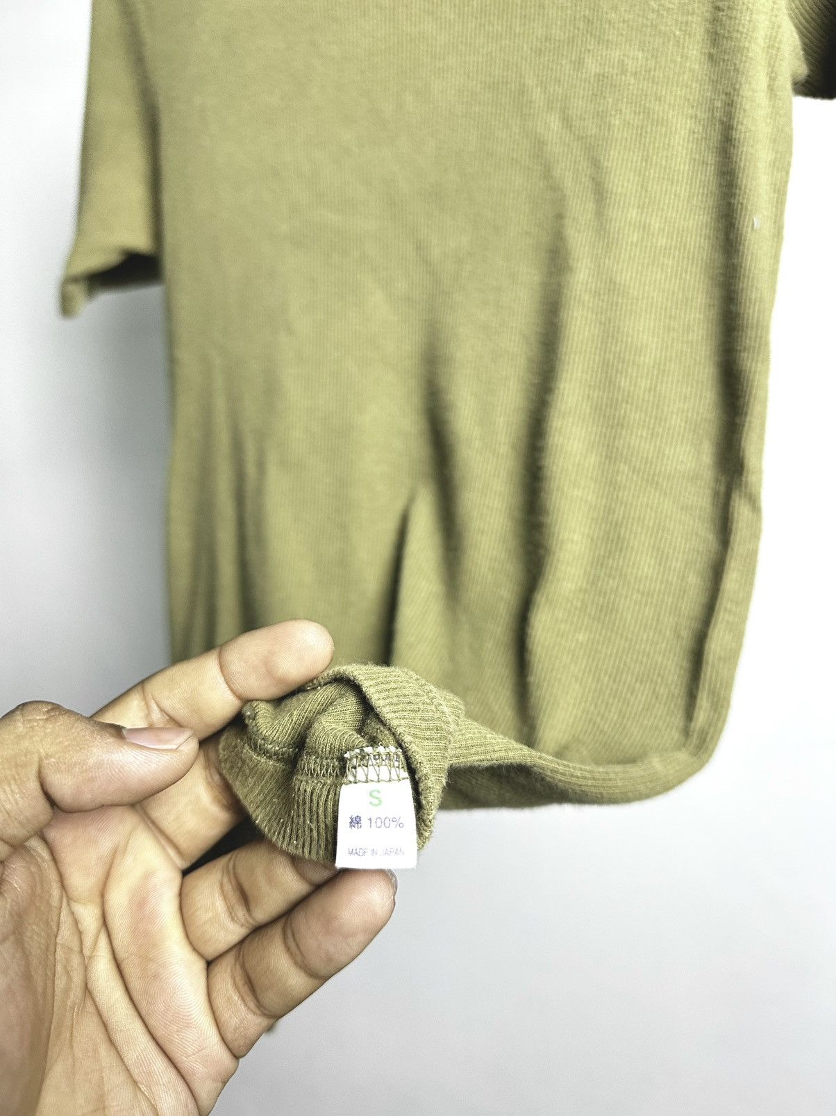 Helmut Lang 90’s Helmut Lang Army Ribbed Tshirt Size US S / EU 44-46 / 1 - 6 Thumbnail