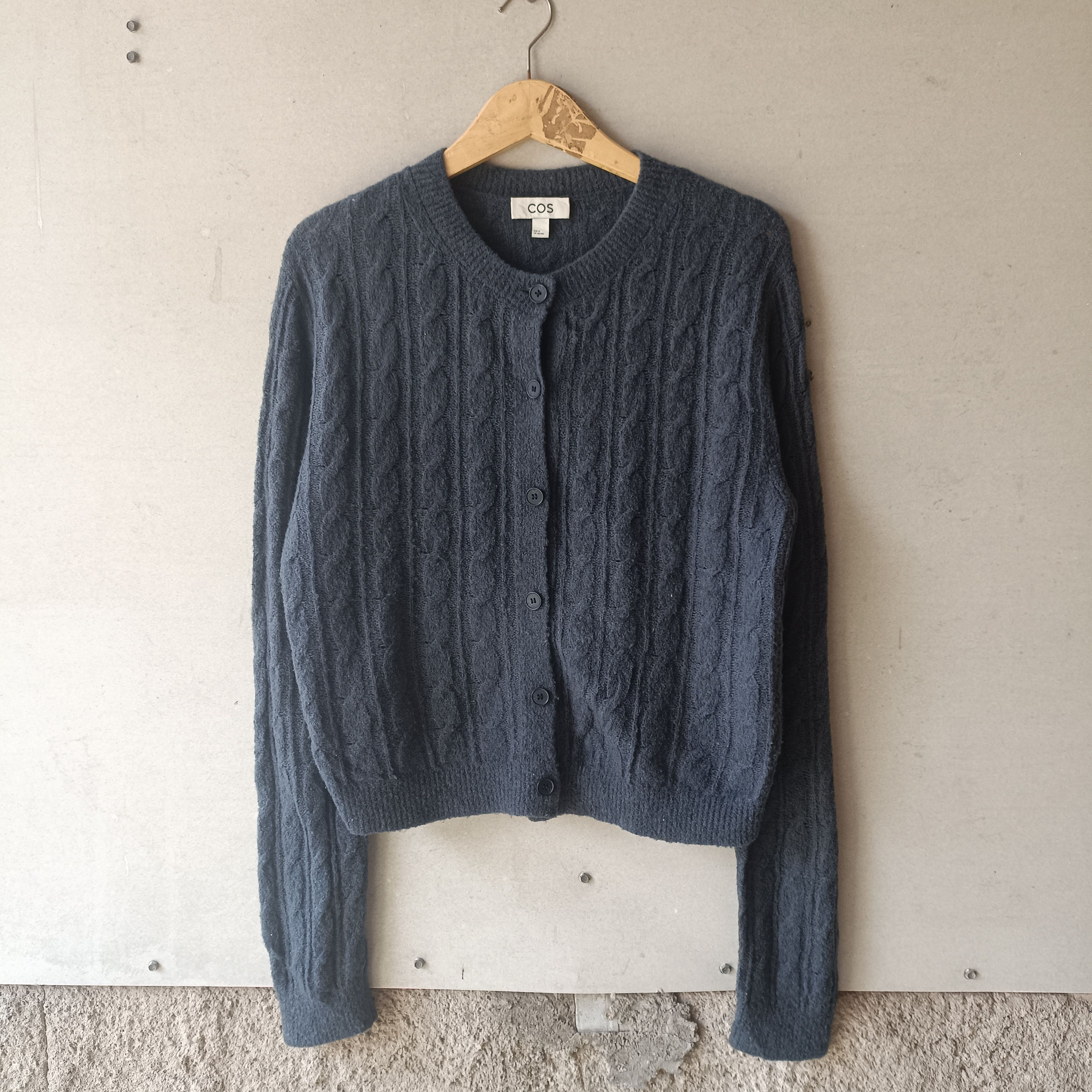Cos COS Cable Knit Mixed Crop Cardigan Wool Size S / US 4 / IT 40 - 1 Thumbnail