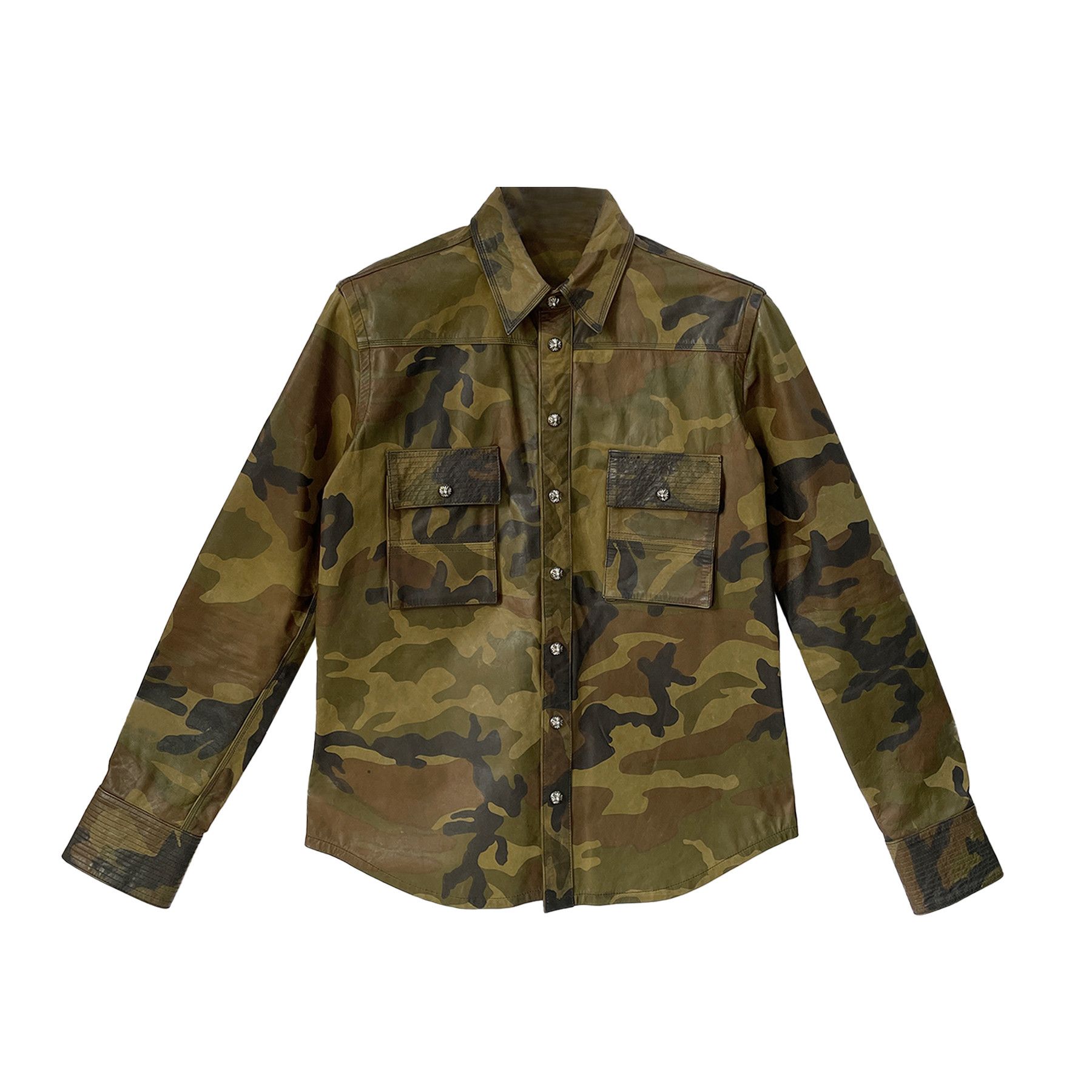 Chrome Hearts Chrome Hearts Fleur De Lis Leather Patch Camo Shirt Jacket Size M / US 6-8 / IT 42-44 - 2 Thumbnail