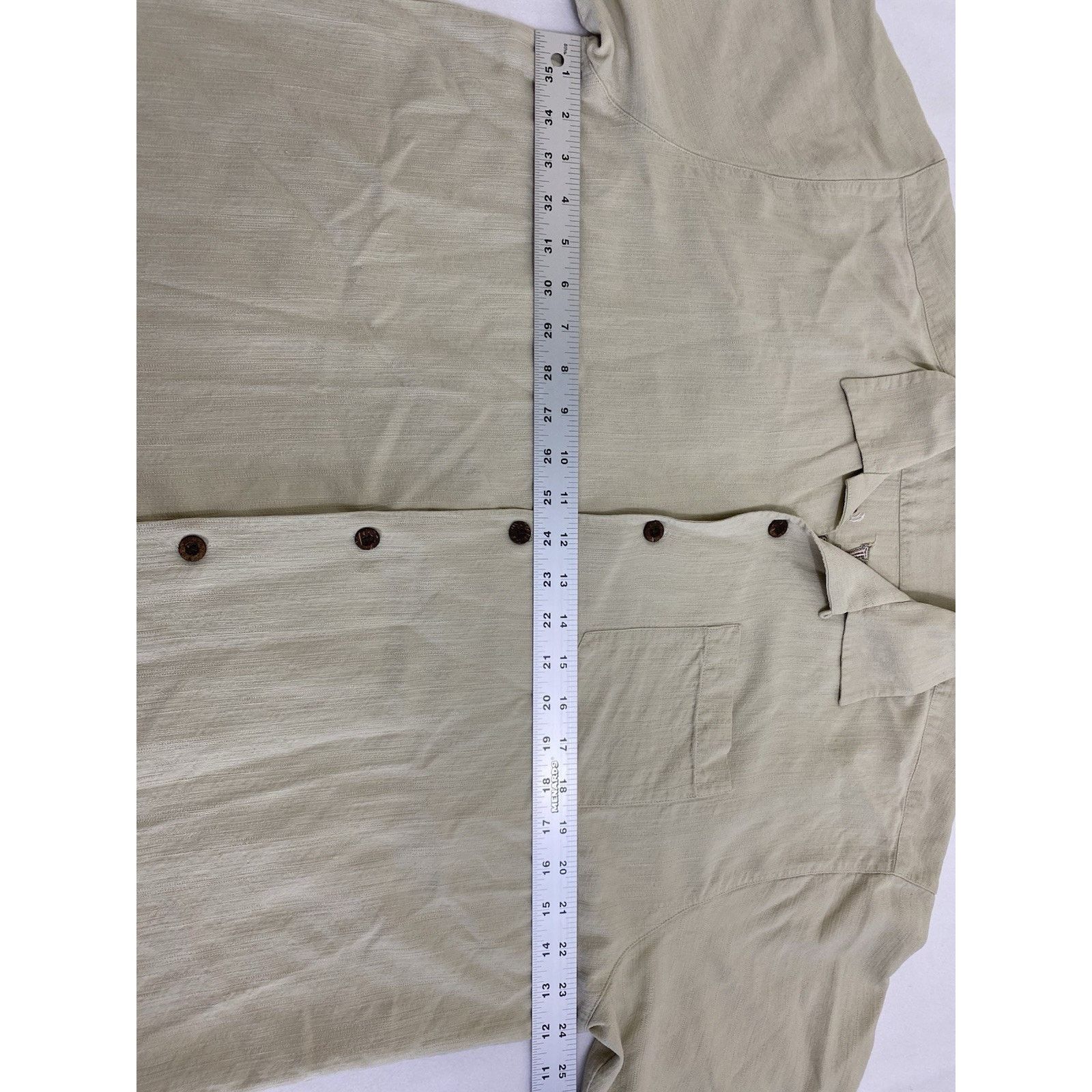 Tommy Bahama Tommy Bahama "Third & Long" silk camp shirt Mens XL Beige Size US XL / EU 56 / 4 - 4 Thumbnail