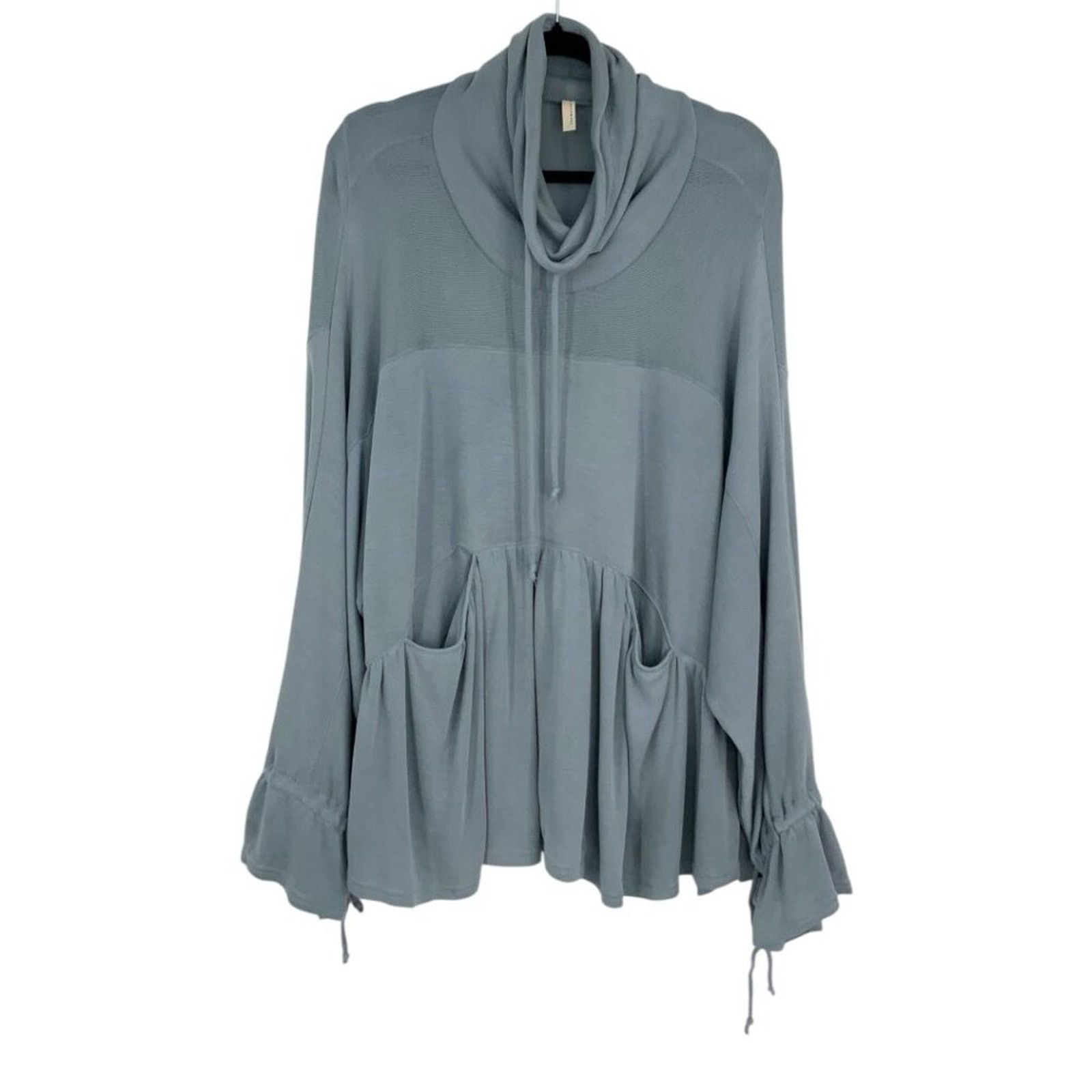 Free People Free People Early Riser Funnel Neck Sweater Dusty Blue Small Size S / US 4 / IT 40 - 3 Thumbnail