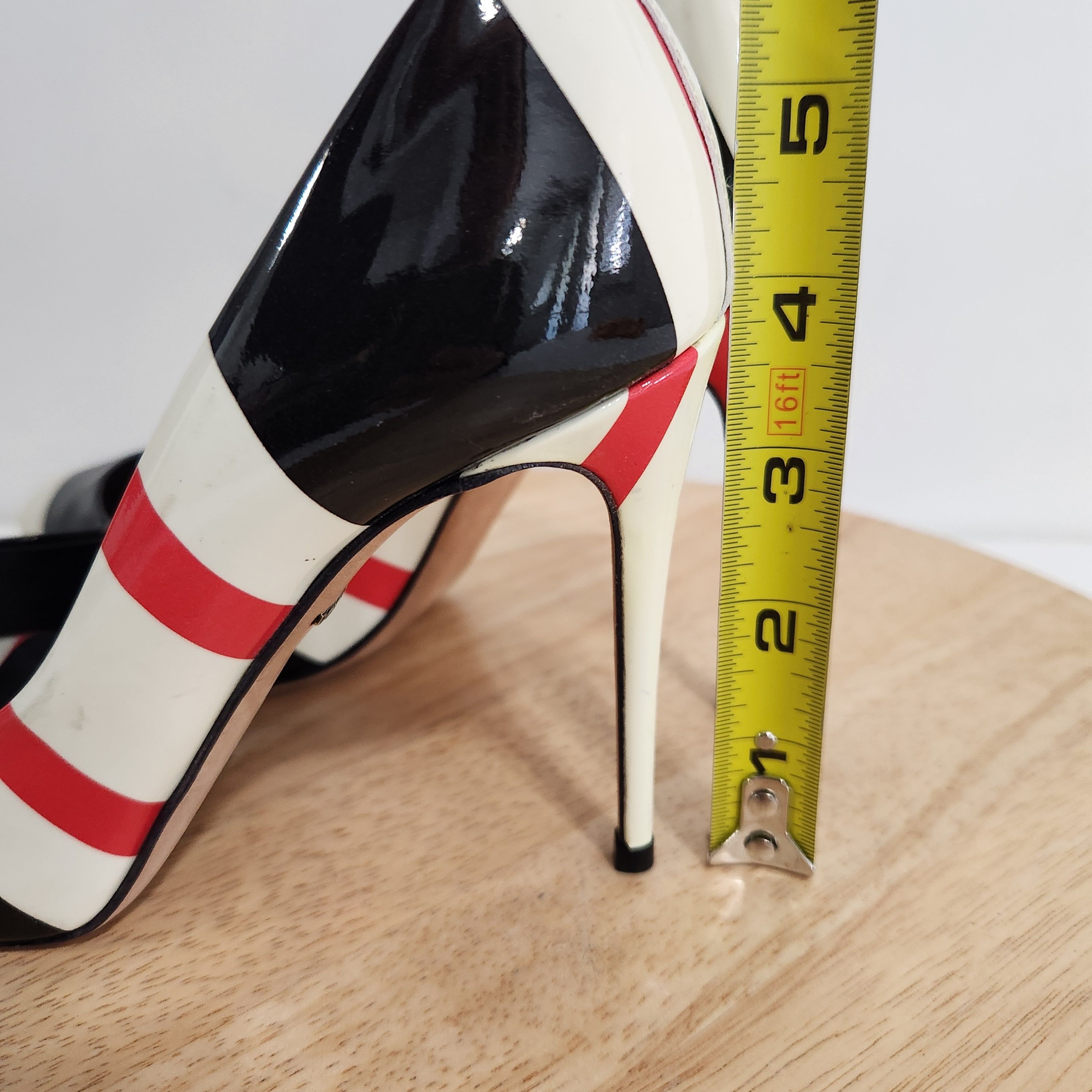 Dolce & Gabbana Striped peep toe heels Size US 5 / IT 35 - 12 Thumbnail