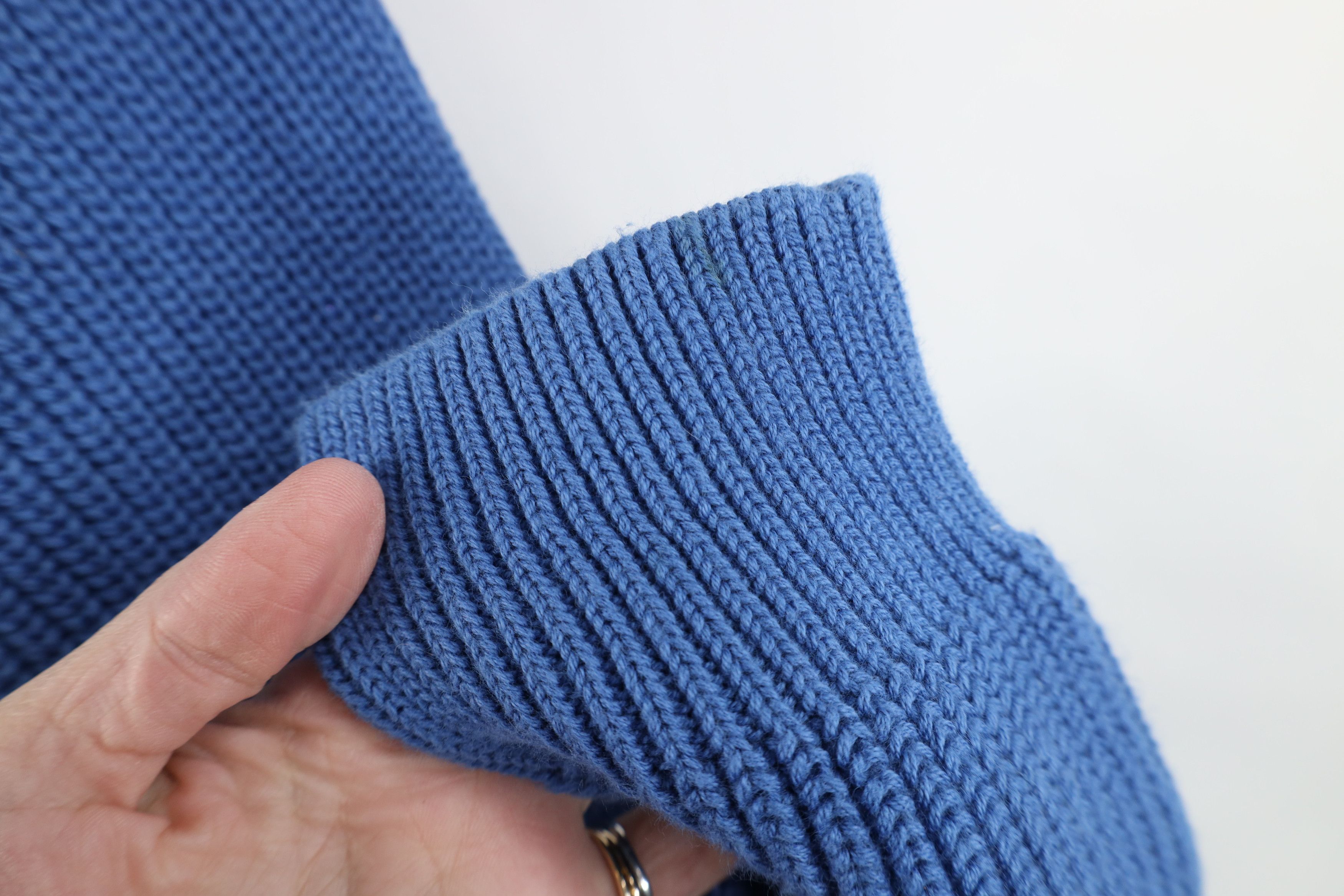 Lands' End Vintage 90s Lands End Cotton Ribbed Knit Sweater Blue USA Size US L / EU 52-54 / 3 - 4 Thumbnail