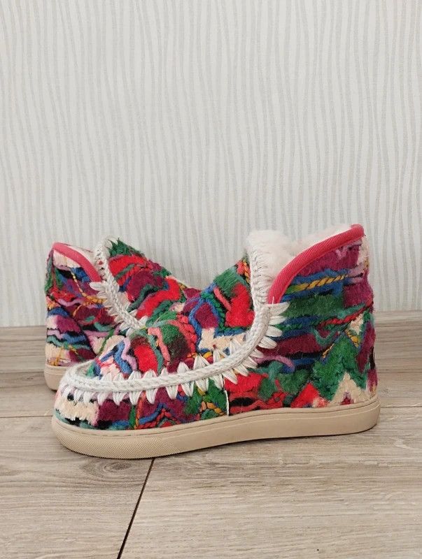 Mou Mou Eskimo sneaker wool ethnic multicolor boots size 38 Size US 8 / IT 38 - 1 Thumbnail