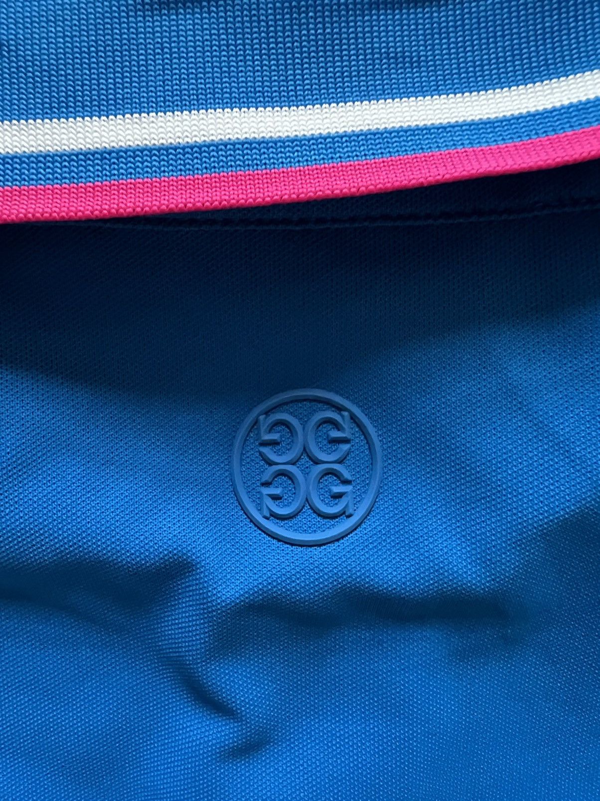 G/FORE G/FORE Racer Blue Pink Dual Line Short Sleeve Golf Polo Size US XL / EU 56 / 4 - 5 Thumbnail
