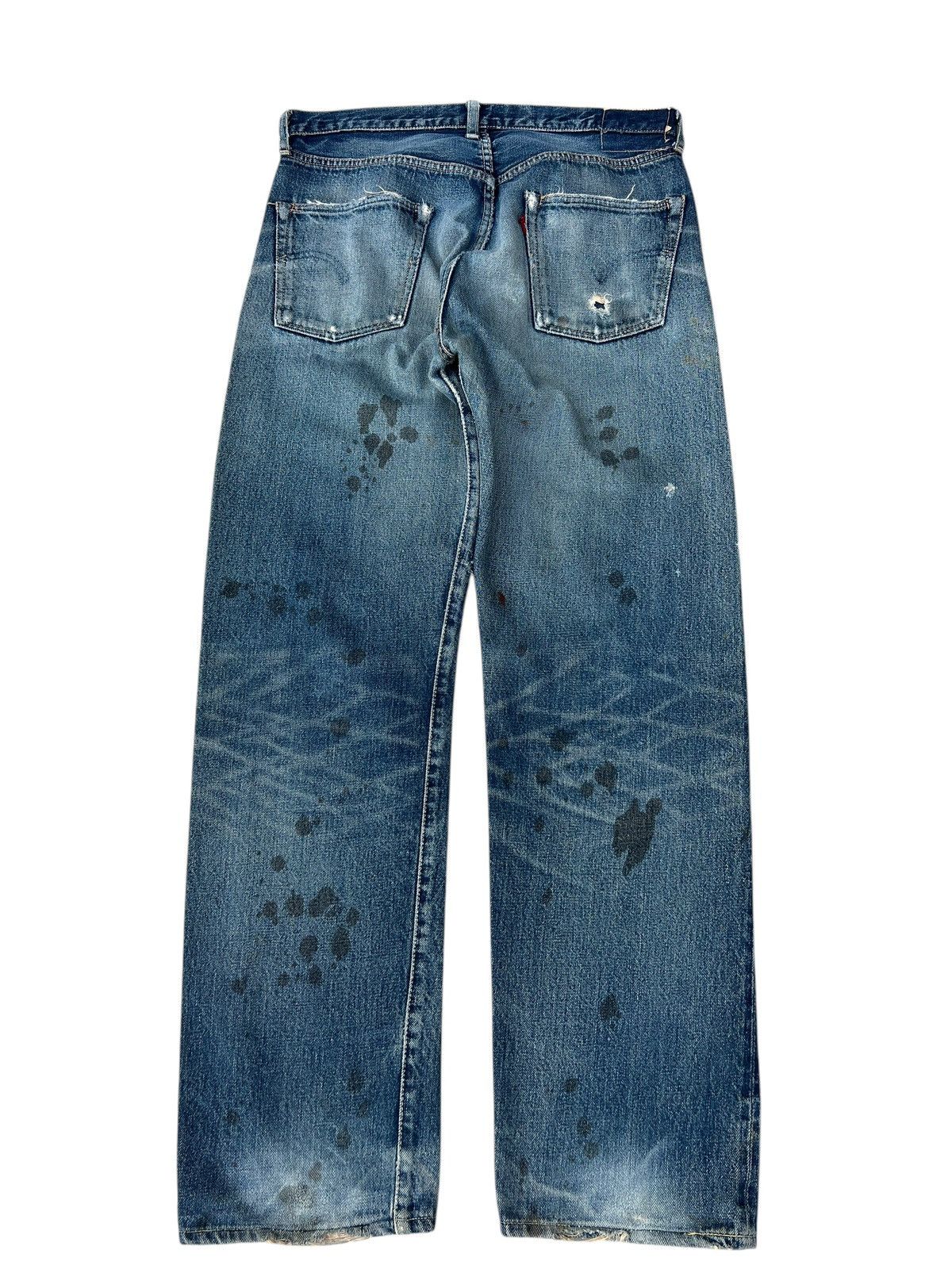 Levi's Vintage Clothing VTG 2002 Levi’s LVC Distress Denim Selvedge Jeans Trashed Size US 32 / EU 48 - 16 Thumbnail
