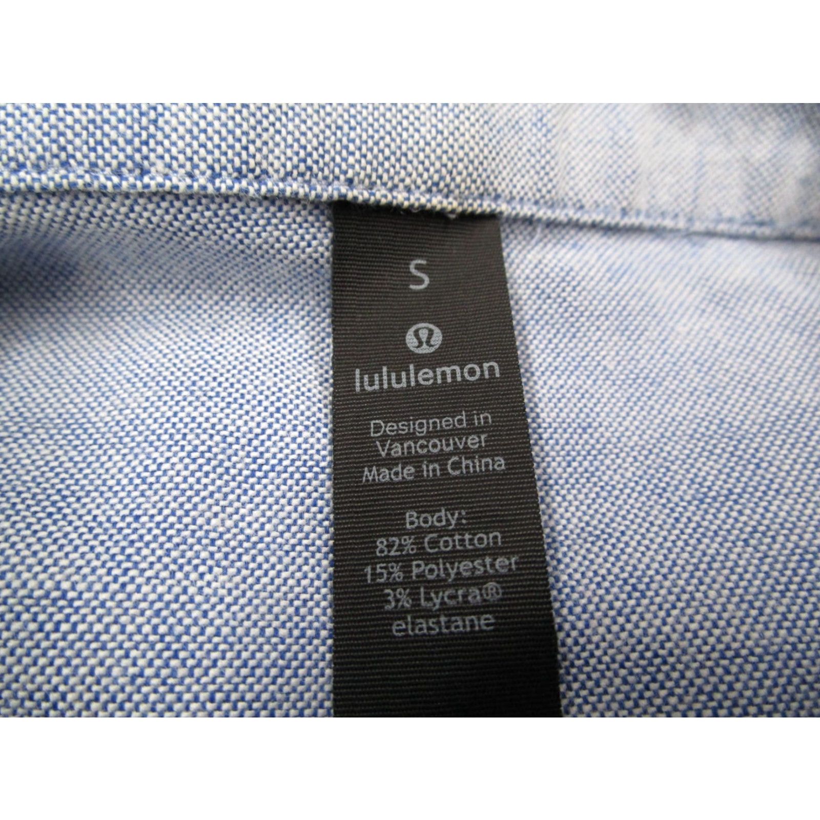 Lululemon LULULEMON Men's Small Blue Chambray Button-Up Long Sleeve Shirt Casual Travel Size US S / EU 44-46 / 1 - 3 Thumbnail
